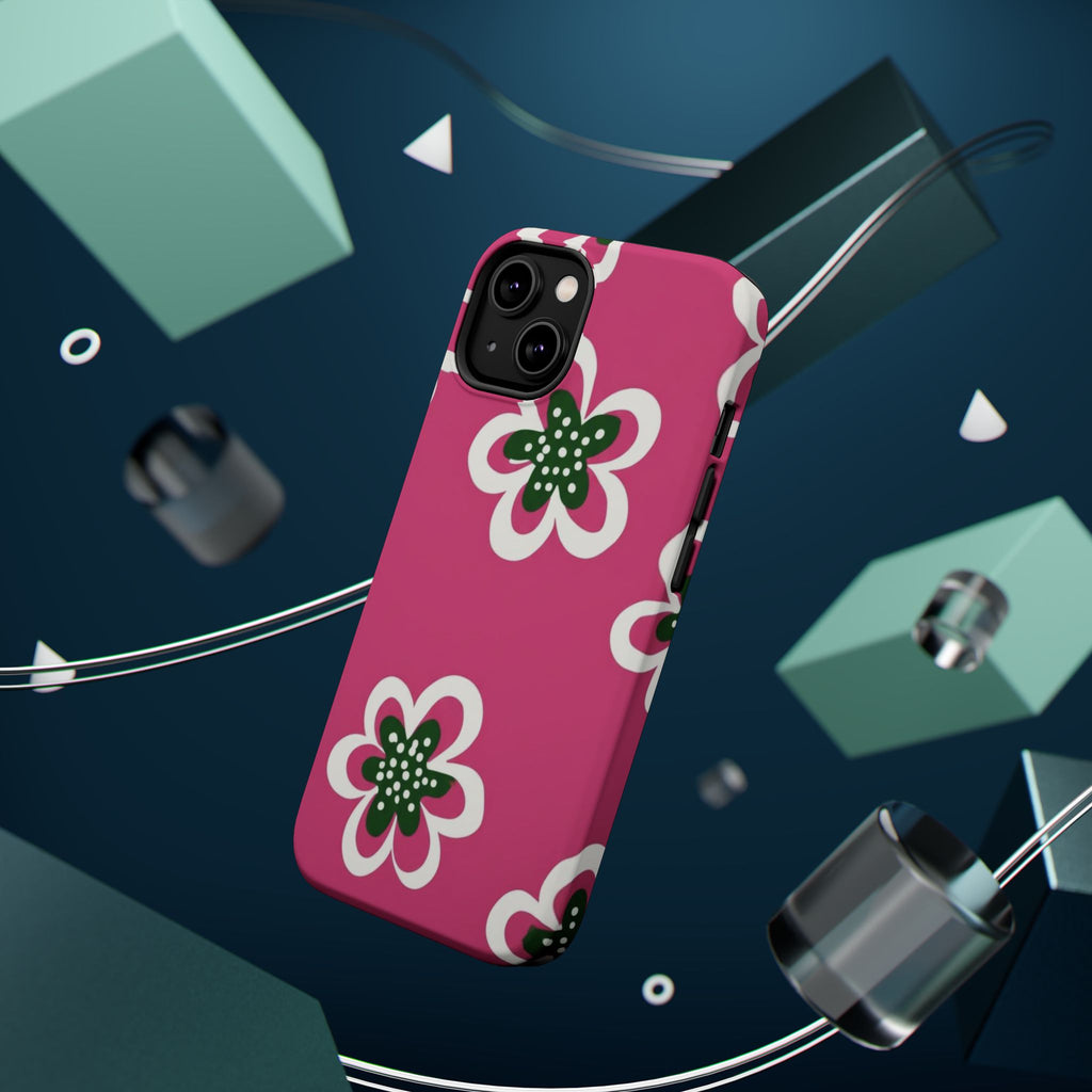 Floral Pink Magnetic Impact-Resistant Phone Case
