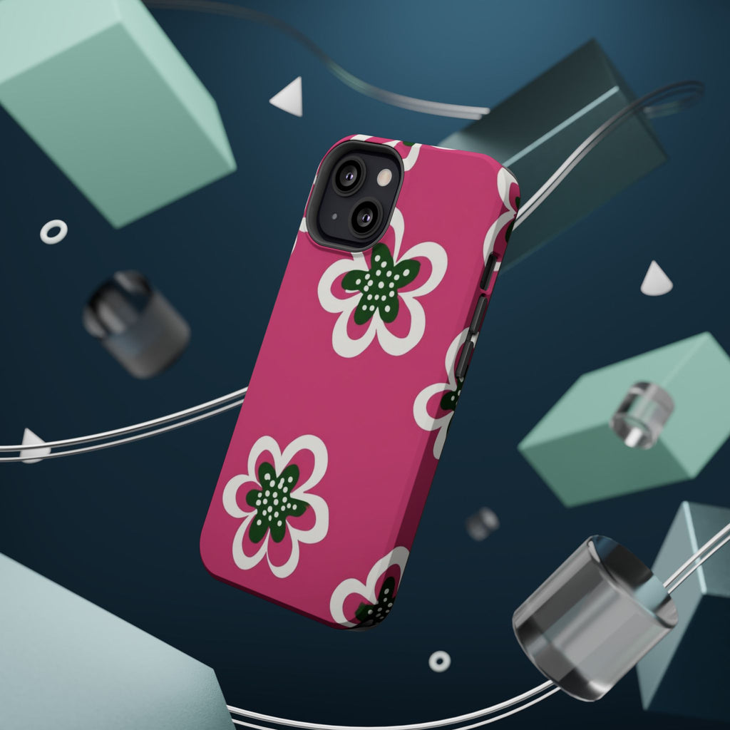 Floral Pink Magnetic Impact-Resistant Phone Case