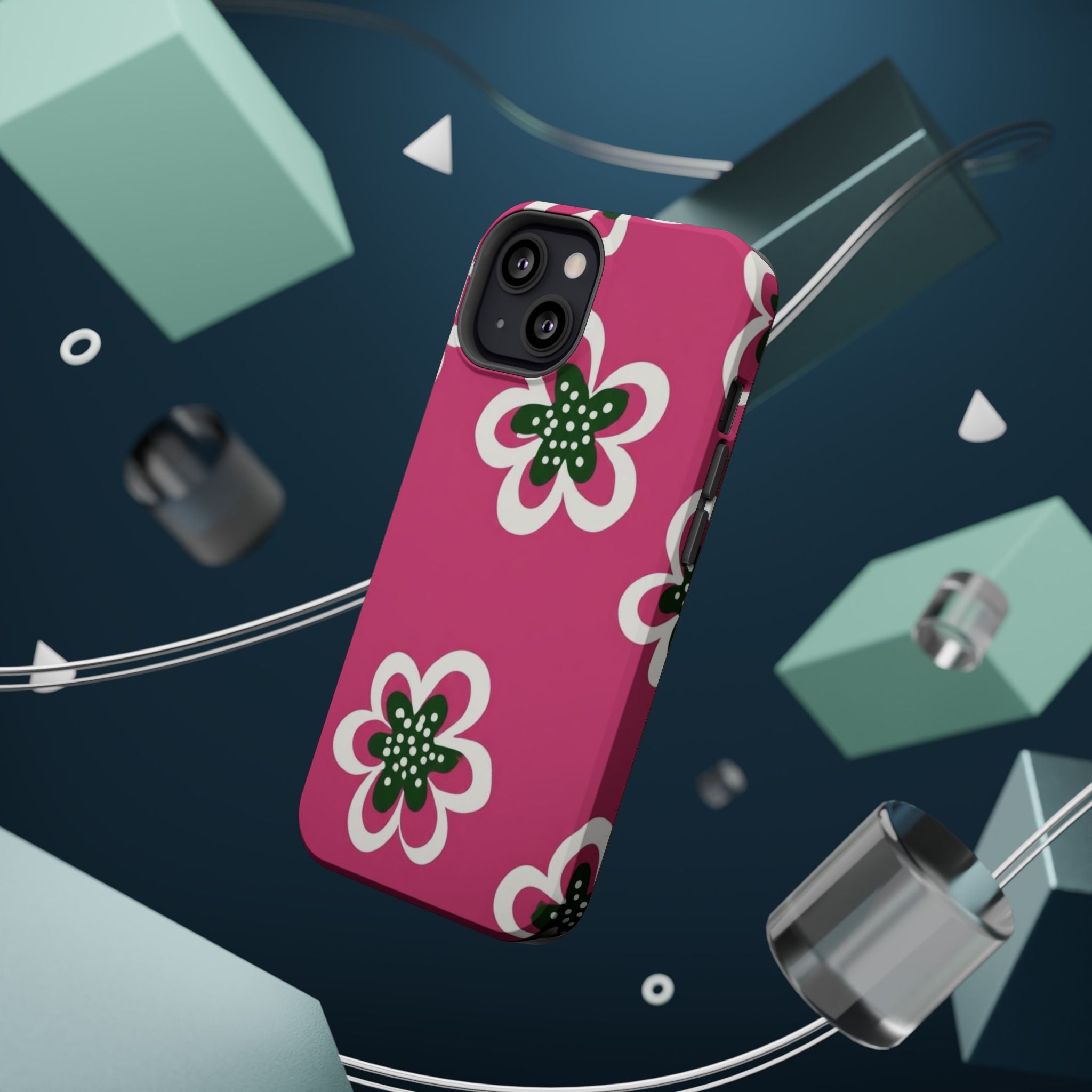 Floral Pink Magnetic Impact-Resistant Phone Case
