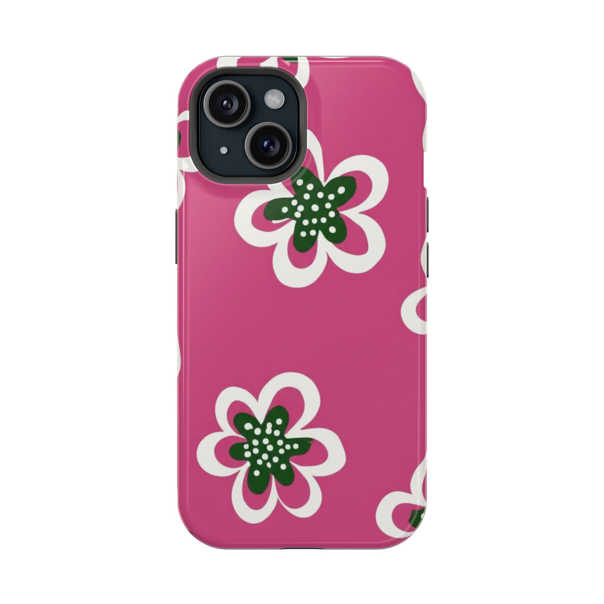 Floral Pink Magnetic Impact-Resistant Phone Case