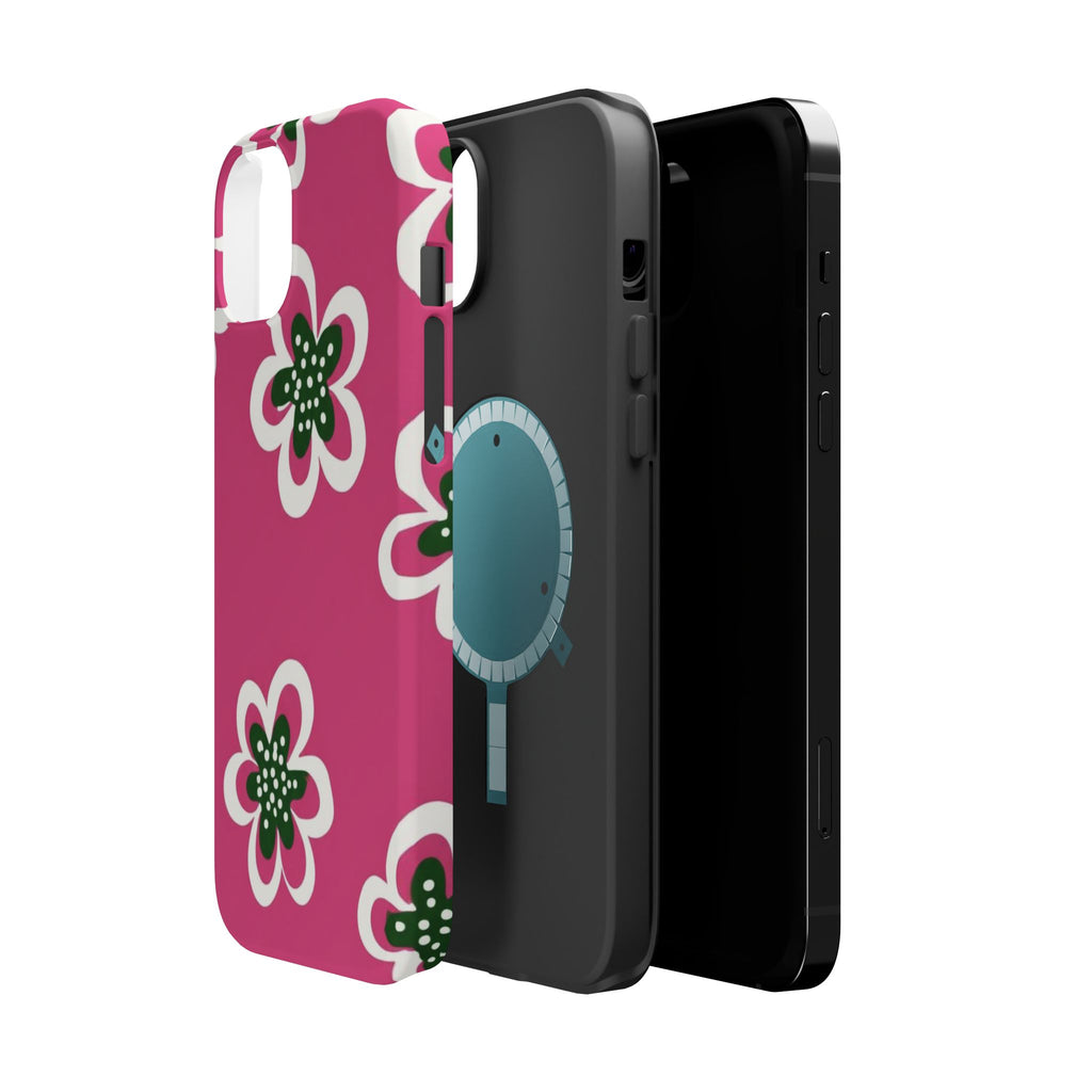 Floral Pink Magnetic Impact-Resistant Phone Case