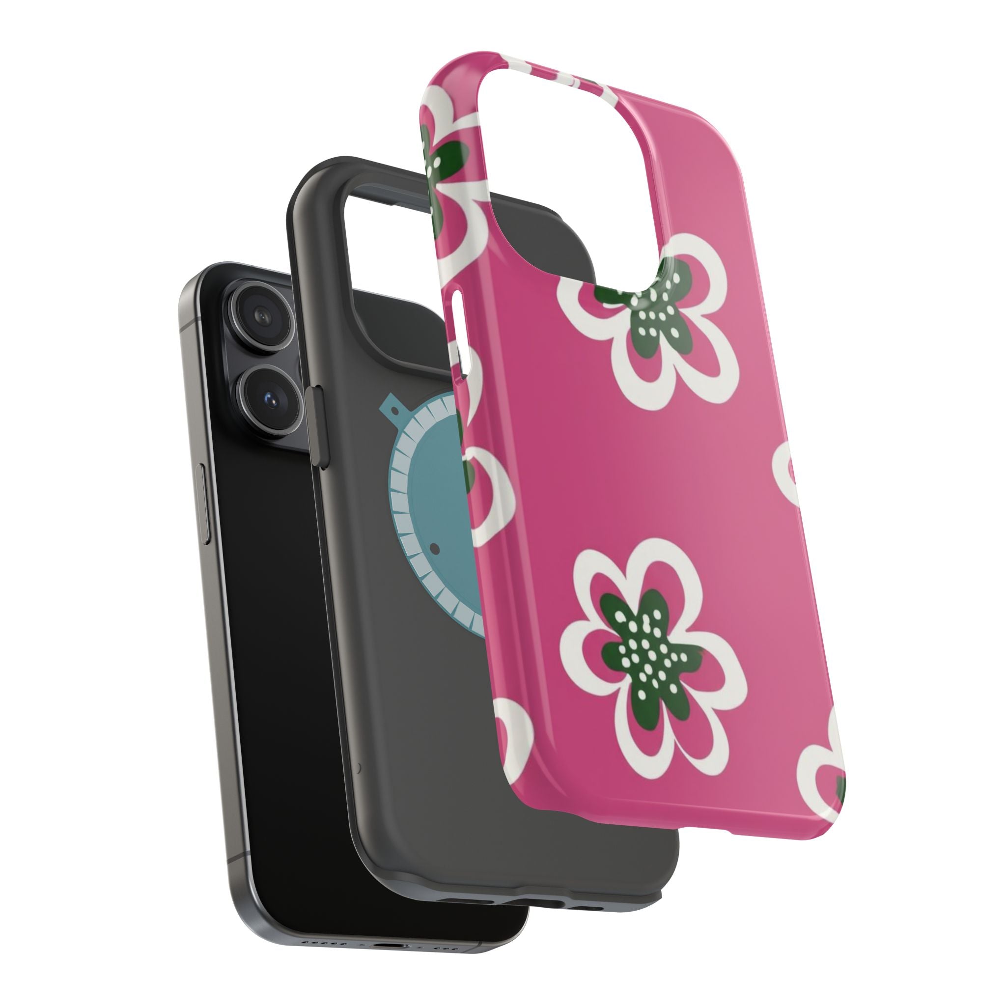 Floral Pink Magnetic Impact-Resistant Phone Case