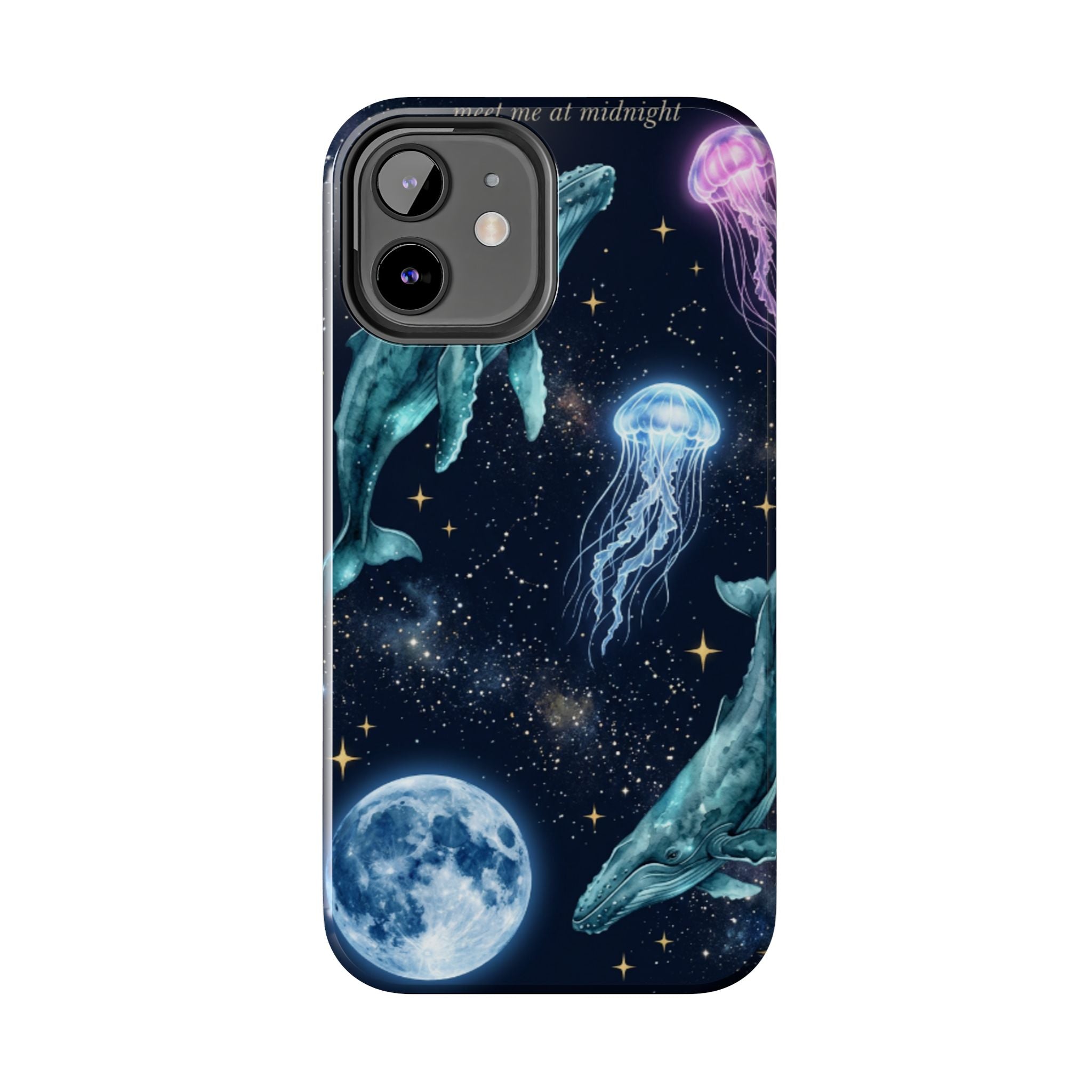 Midnight Ocean Phone Case — Whales, Jellyfish & Moon Tough Protective Cover