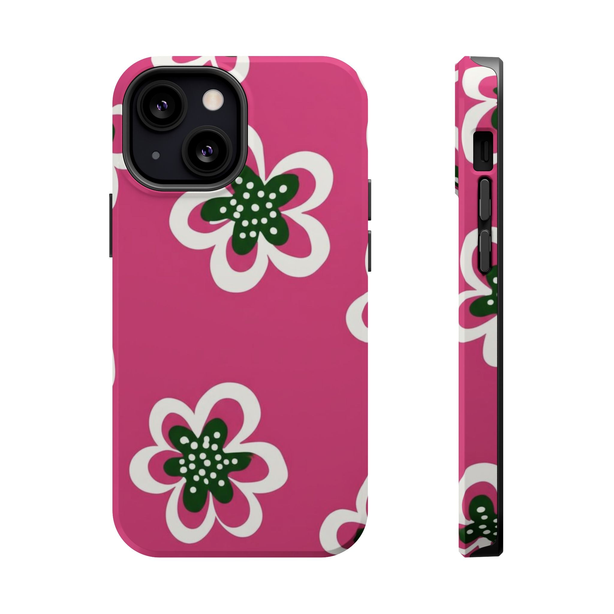 Floral Pink Magnetic Impact-Resistant Phone Case