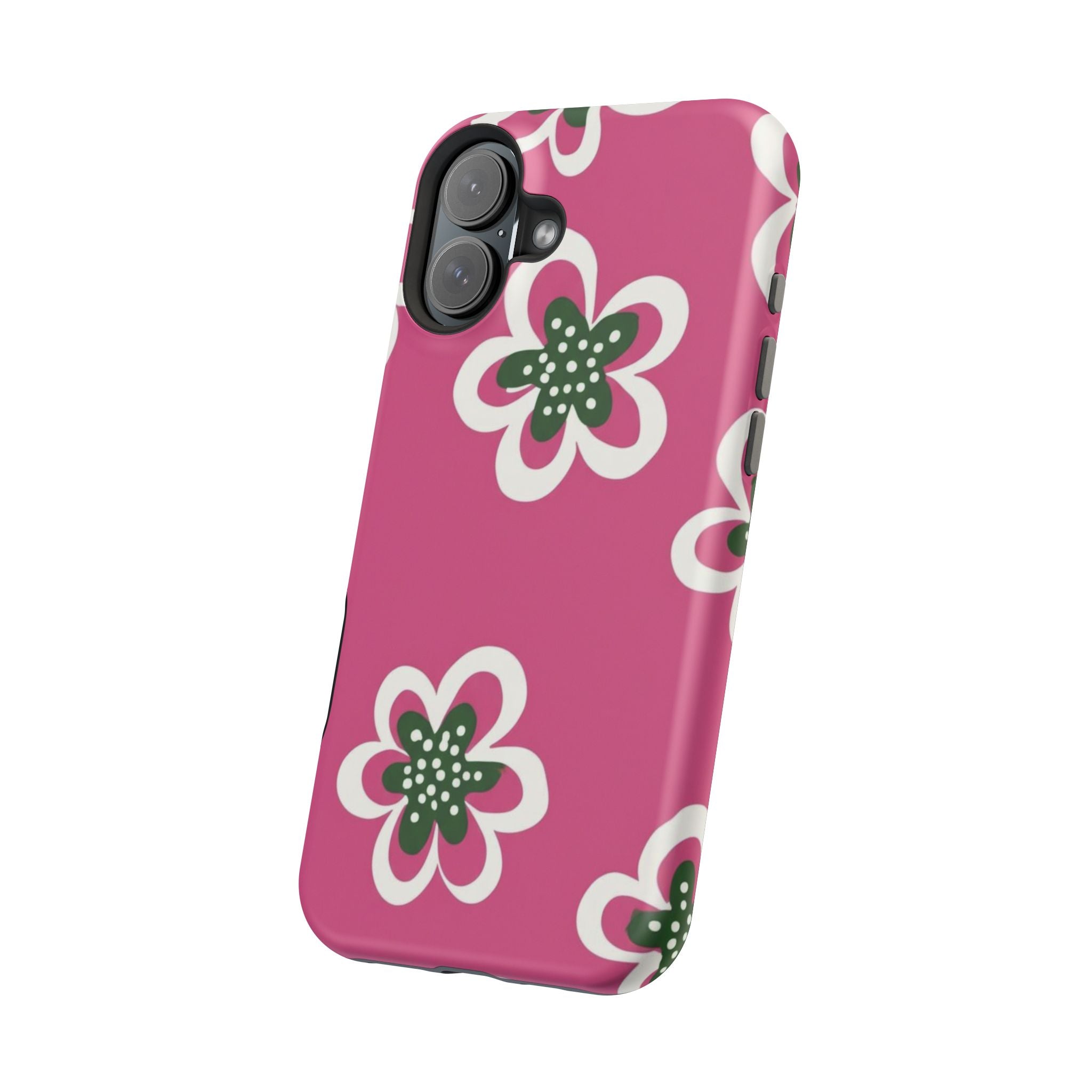 Floral Pink Magnetic Impact-Resistant Phone Case