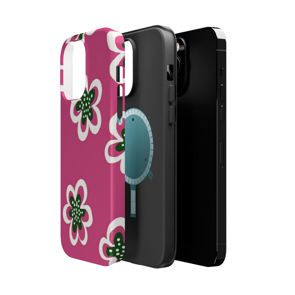 Floral Pink Magnetic Impact-Resistant Phone Case