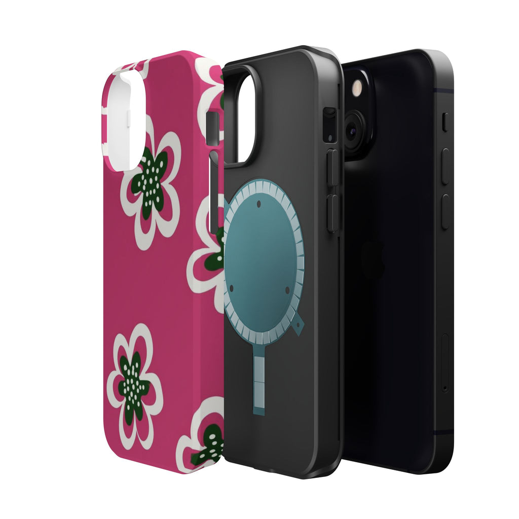 Floral Pink Magnetic Impact-Resistant Phone Case