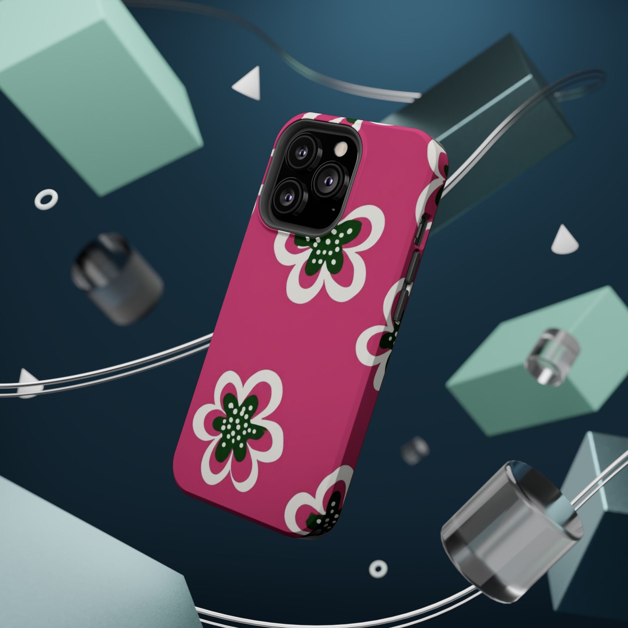 Floral Pink Magnetic Impact-Resistant Phone Case