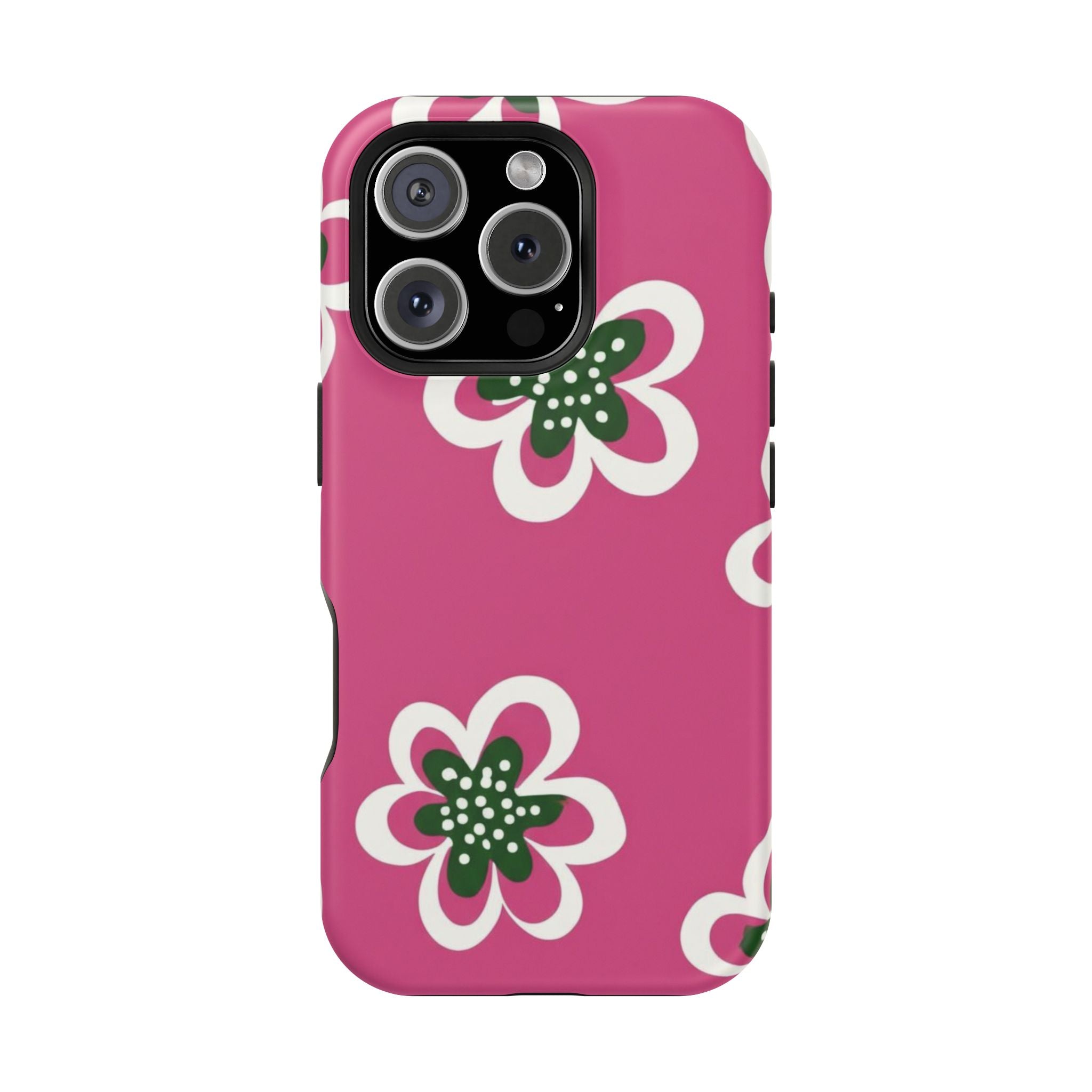 Floral Pink Magnetic Impact-Resistant Phone Case