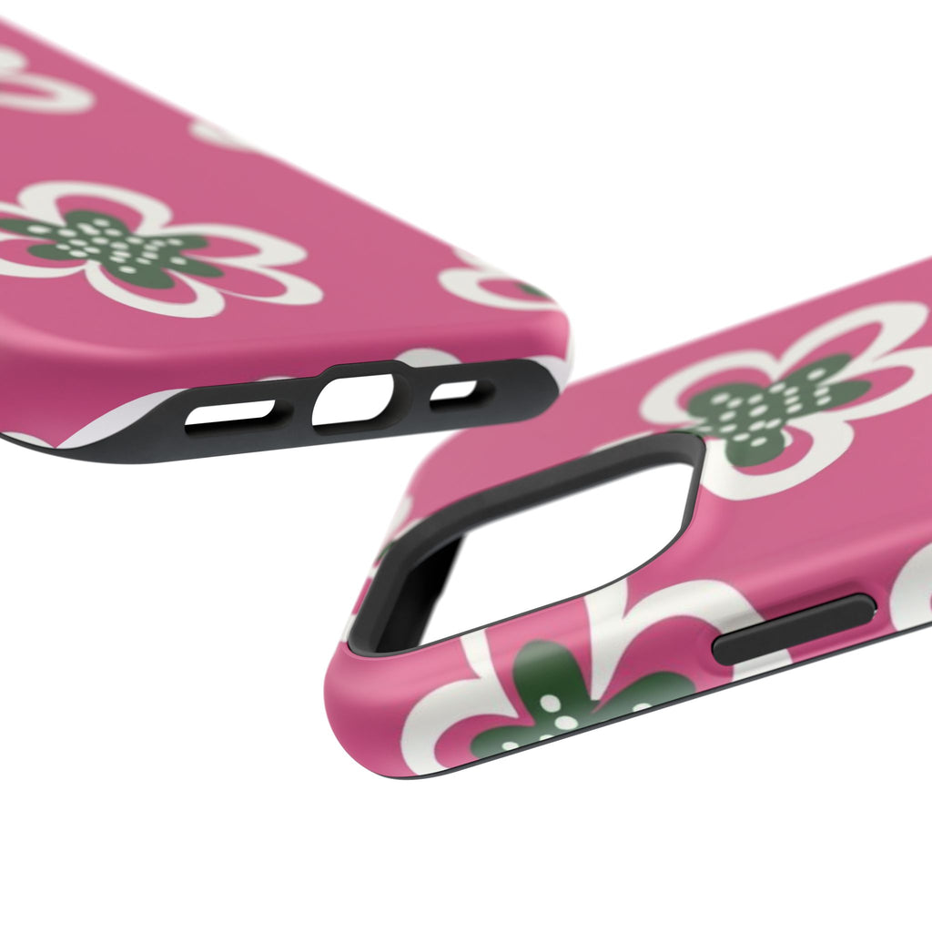 Floral Pink Magnetic Impact-Resistant Phone Case