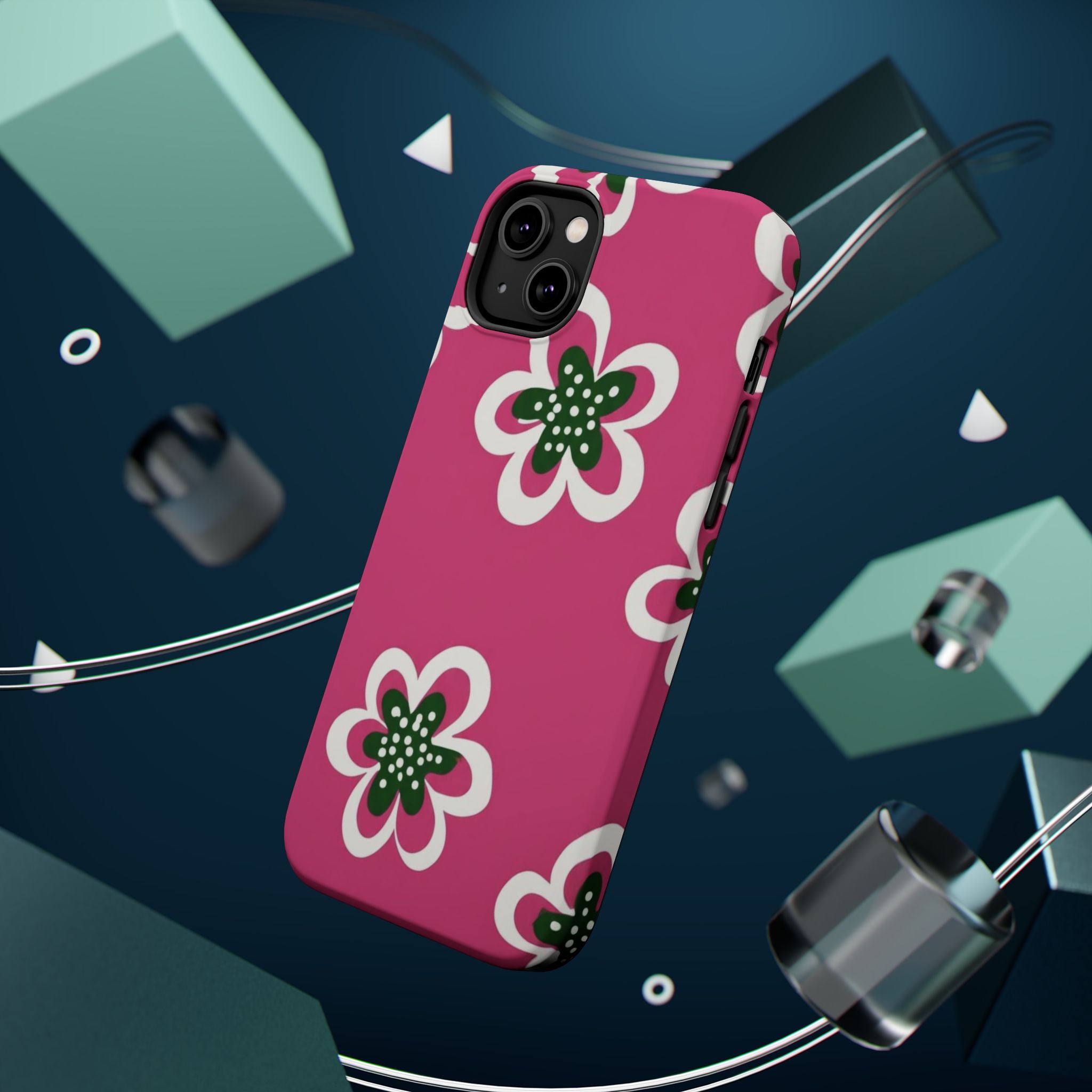 Floral Pink Magnetic Impact-Resistant Phone Case