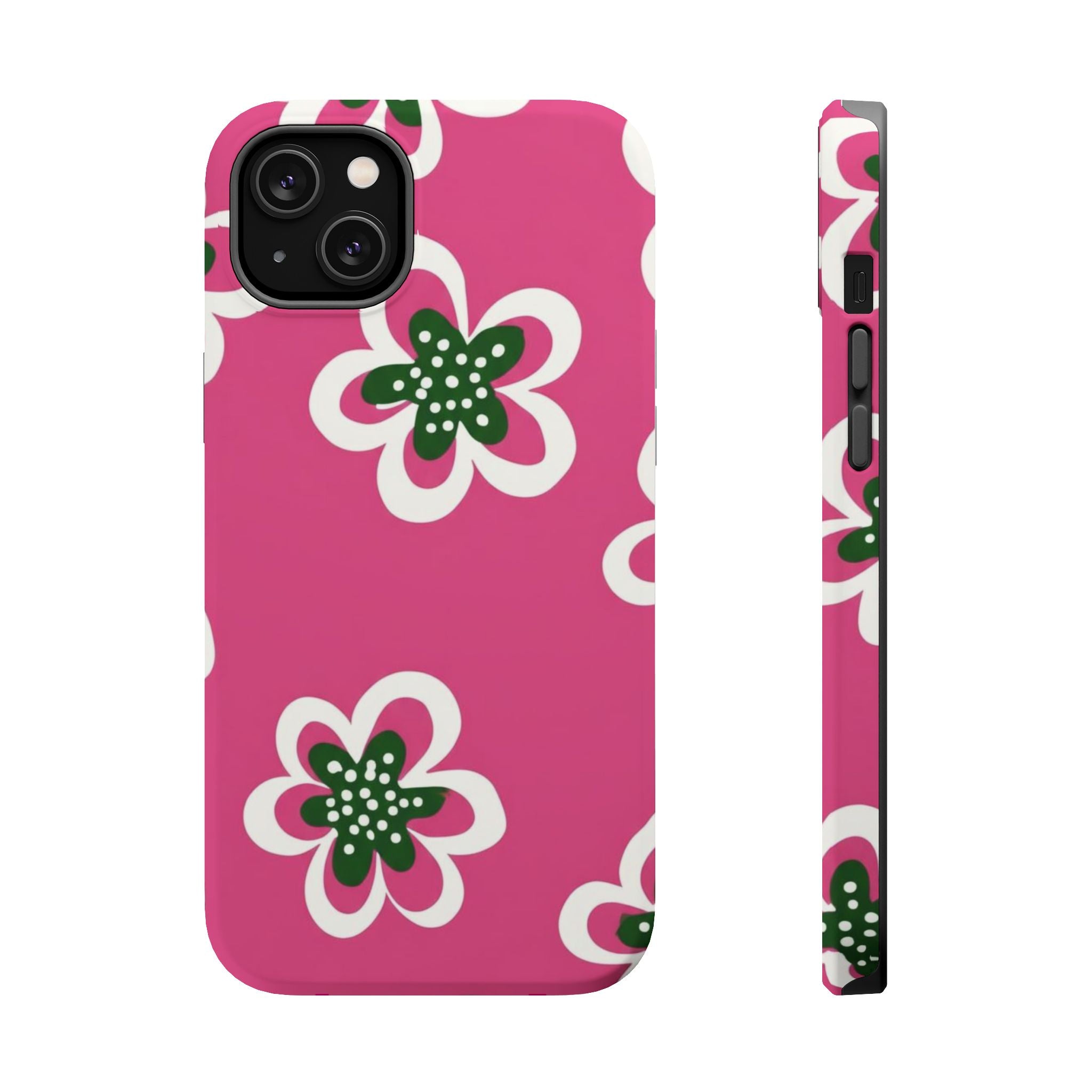 Floral Pink Magnetic Impact-Resistant Phone Case
