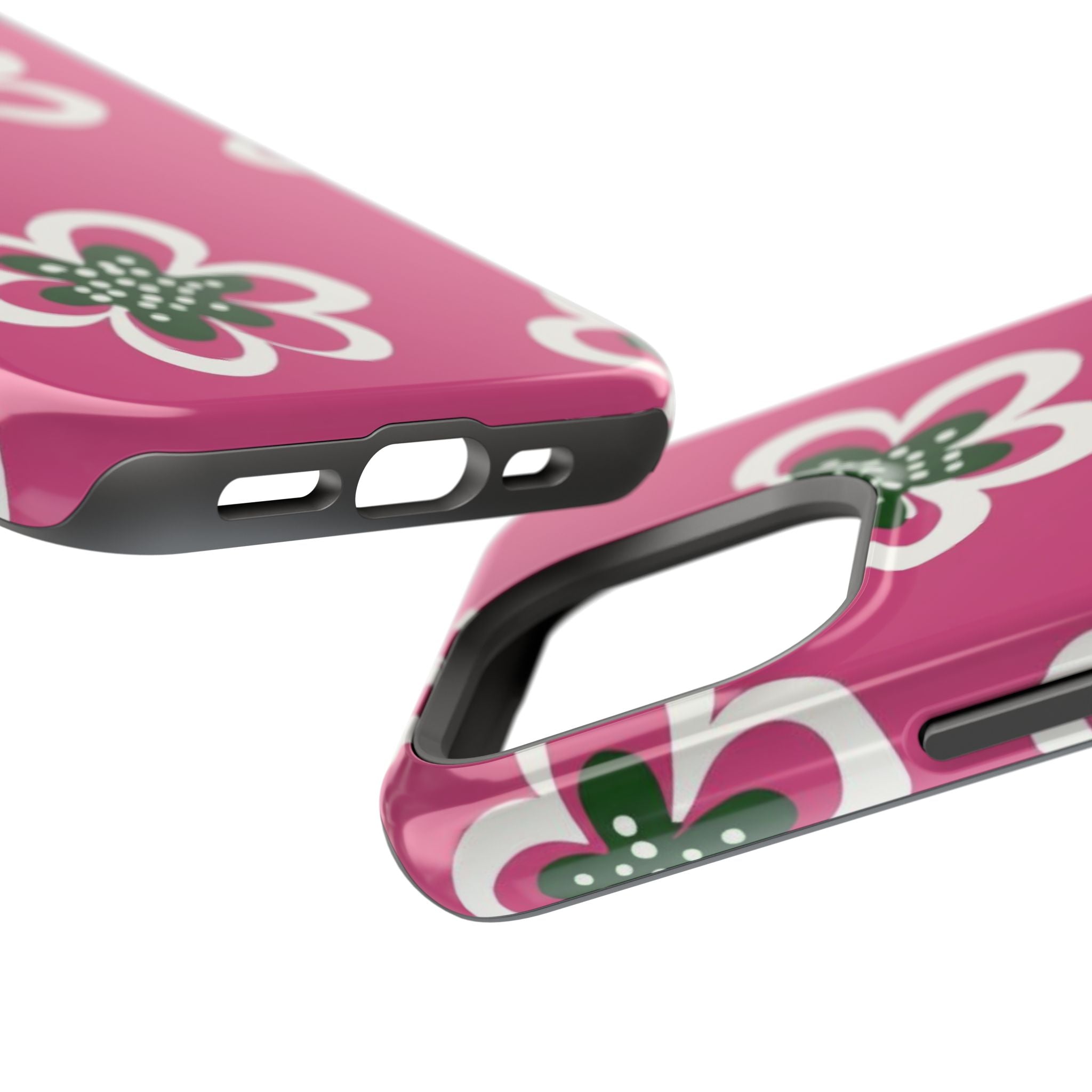 Floral Pink Magnetic Impact-Resistant Phone Case
