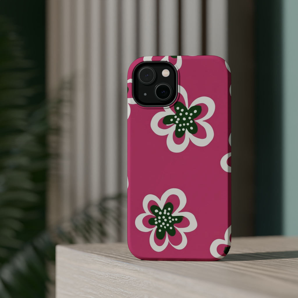Floral Pink Magnetic Impact-Resistant Phone Case