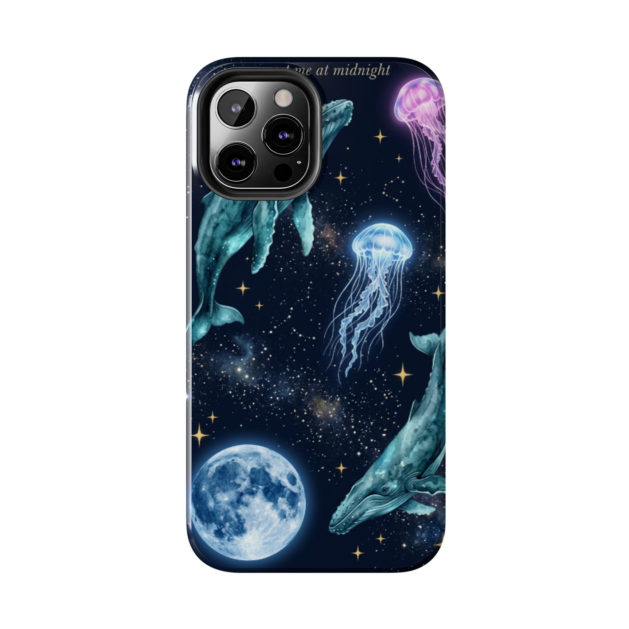 Midnight Ocean Phone Case — Whales, Jellyfish & Moon Tough Protective Cover