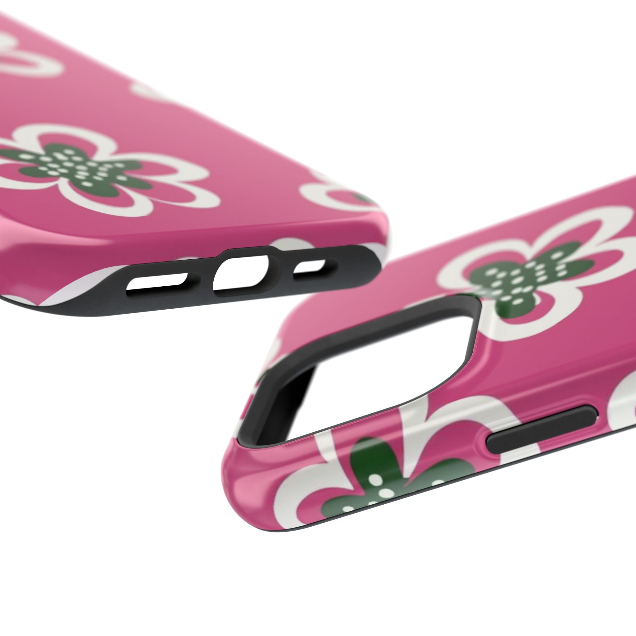 Floral Pink Magnetic Impact-Resistant Phone Case