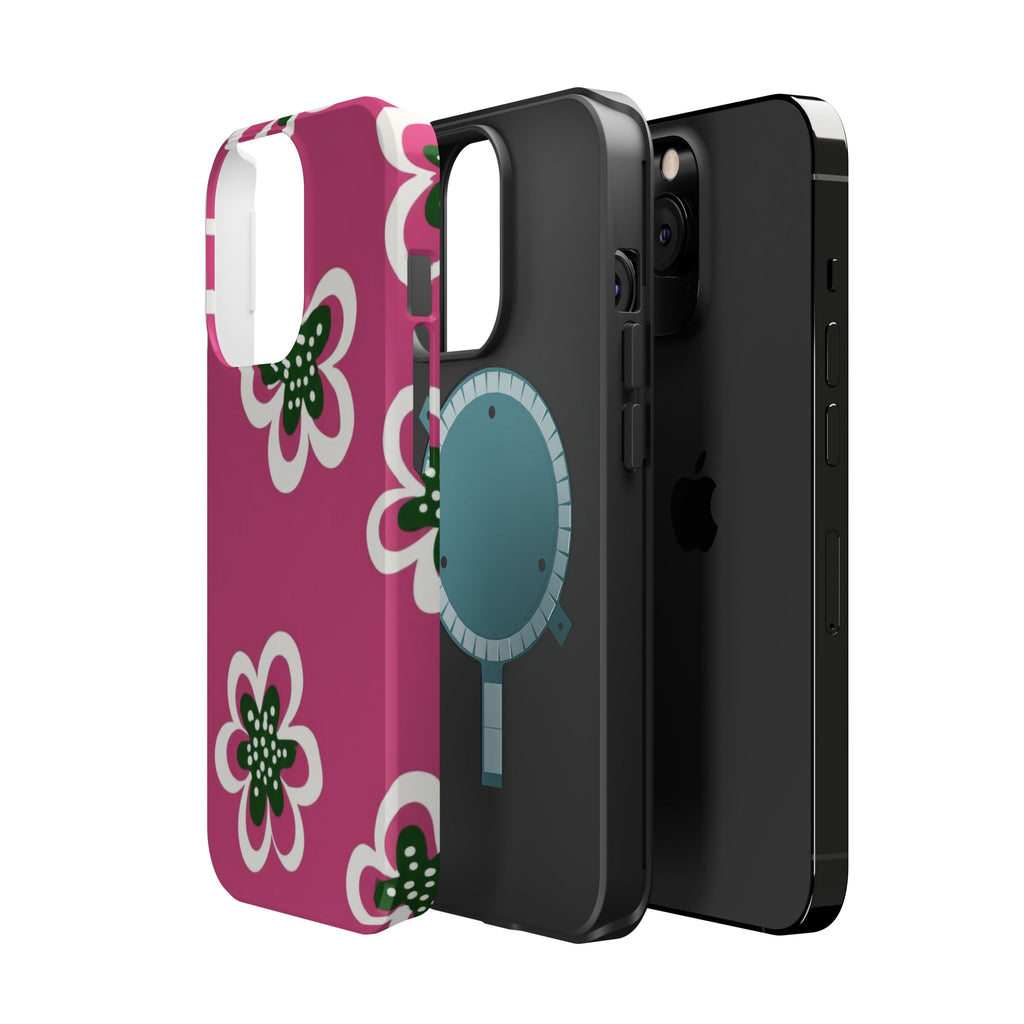 Floral Pink Magnetic Impact-Resistant Phone Case