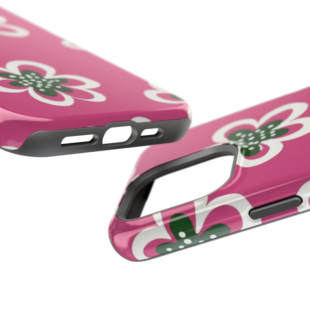 Floral Pink Magnetic Impact-Resistant Phone Case