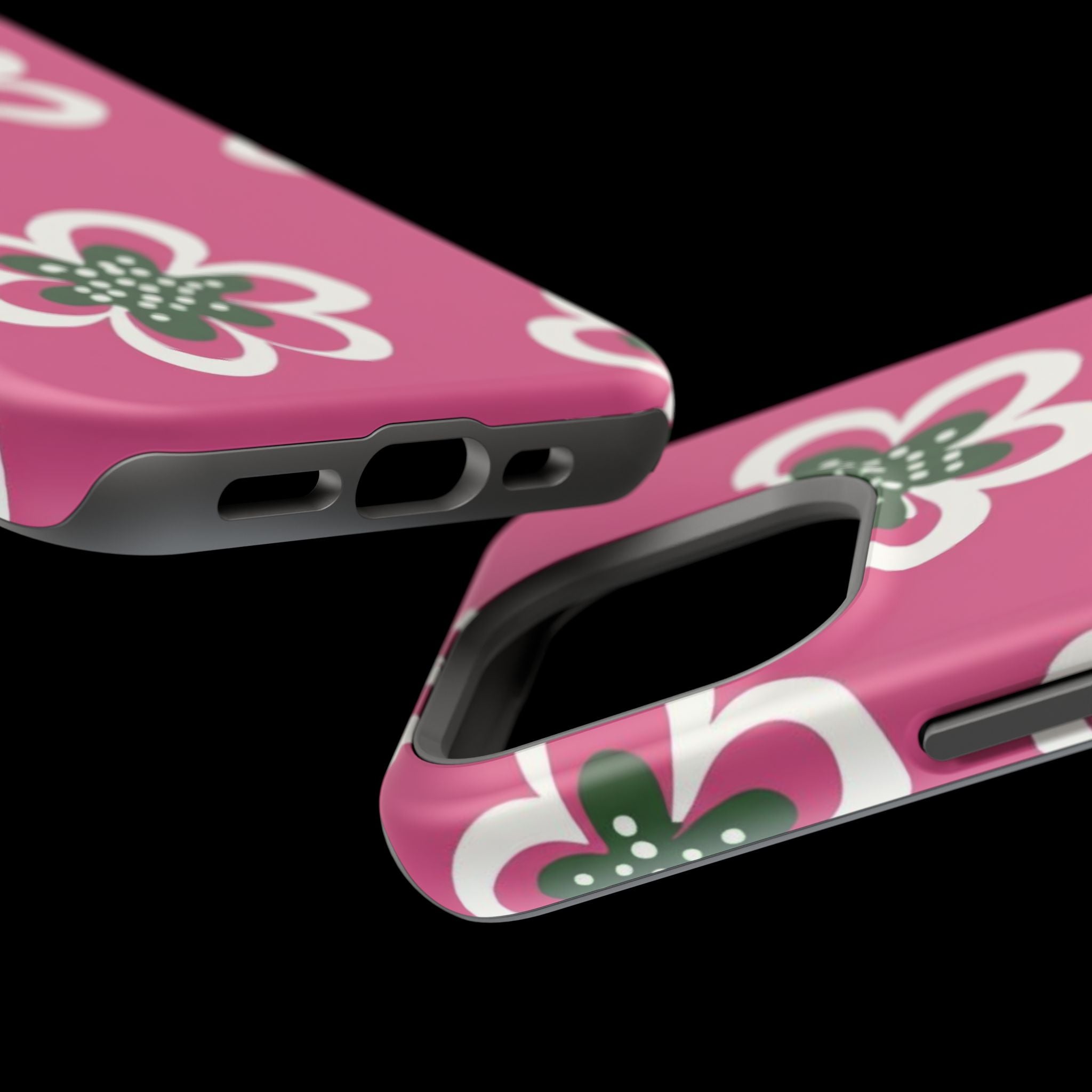 Floral Pink Magnetic Impact-Resistant Phone Case