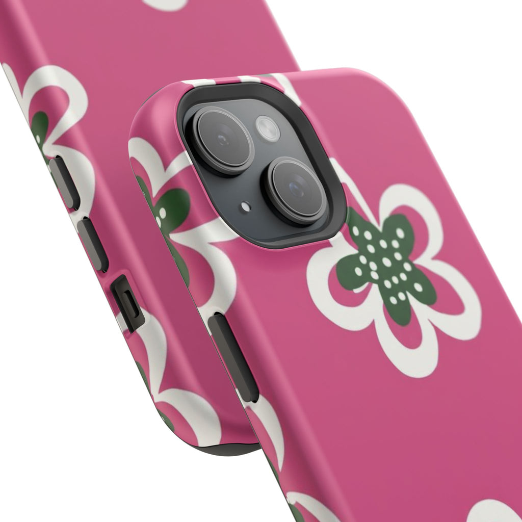 Floral Pink Magnetic Impact-Resistant Phone Case