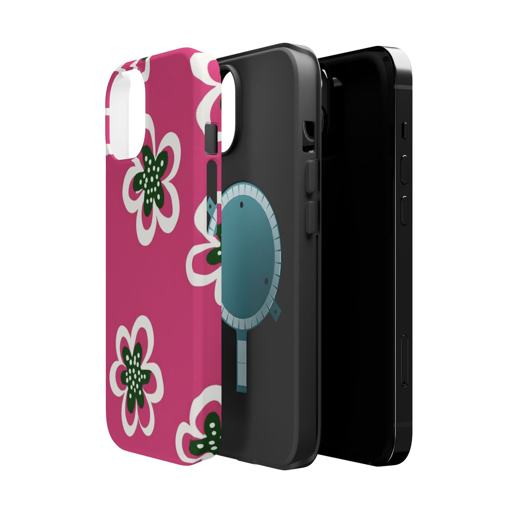 Floral Pink Magnetic Impact-Resistant Phone Case