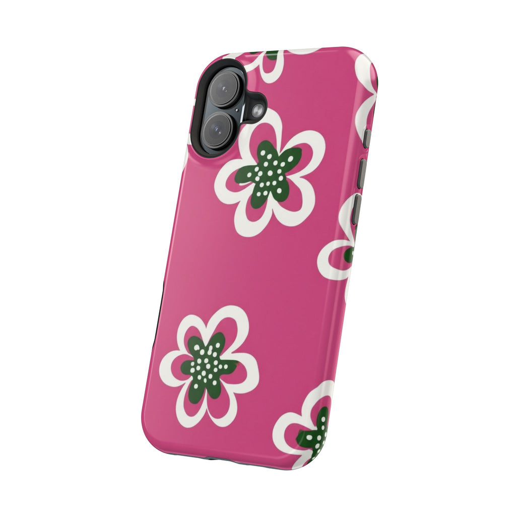 Floral Pink Magnetic Impact-Resistant Phone Case