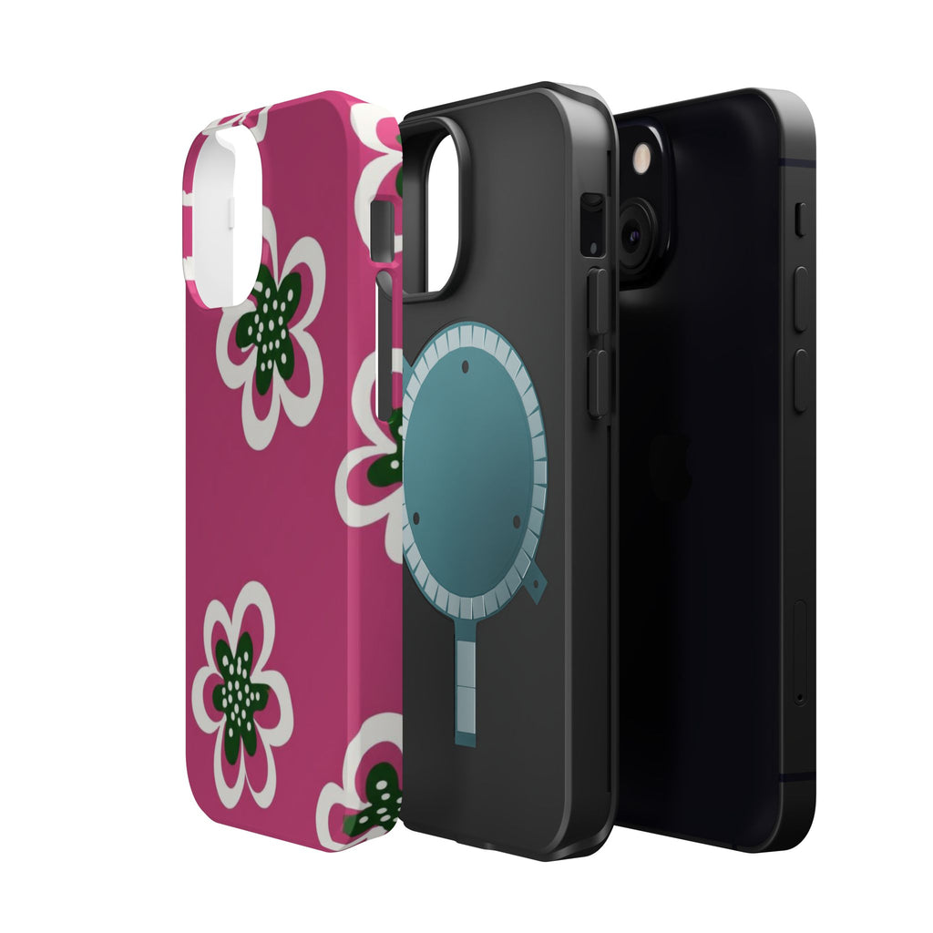 Floral Pink Magnetic Impact-Resistant Phone Case