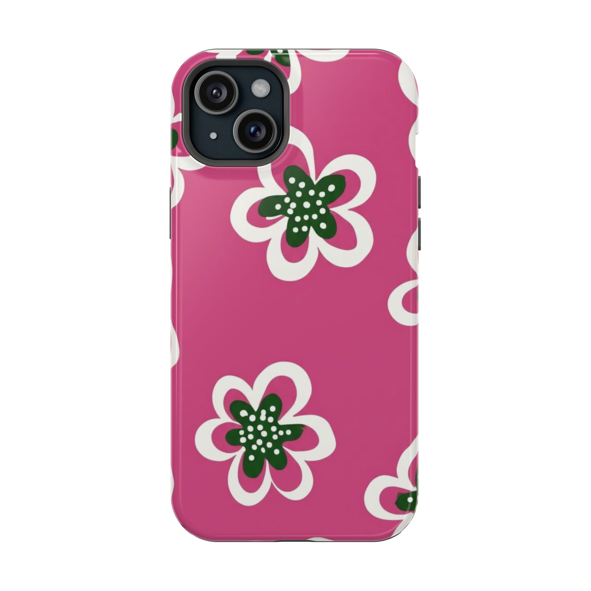 Floral Pink Magnetic Impact-Resistant Phone Case