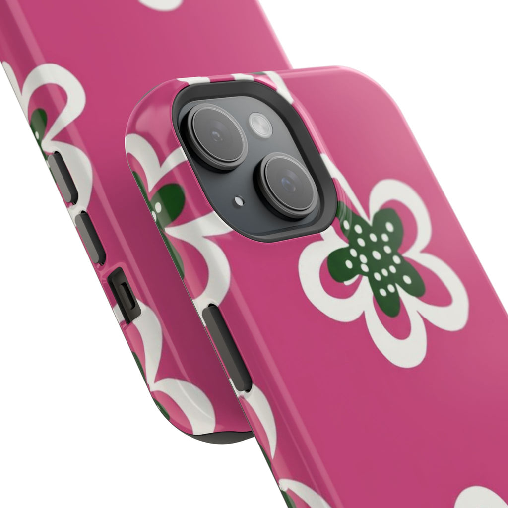 Floral Pink Magnetic Impact-Resistant Phone Case
