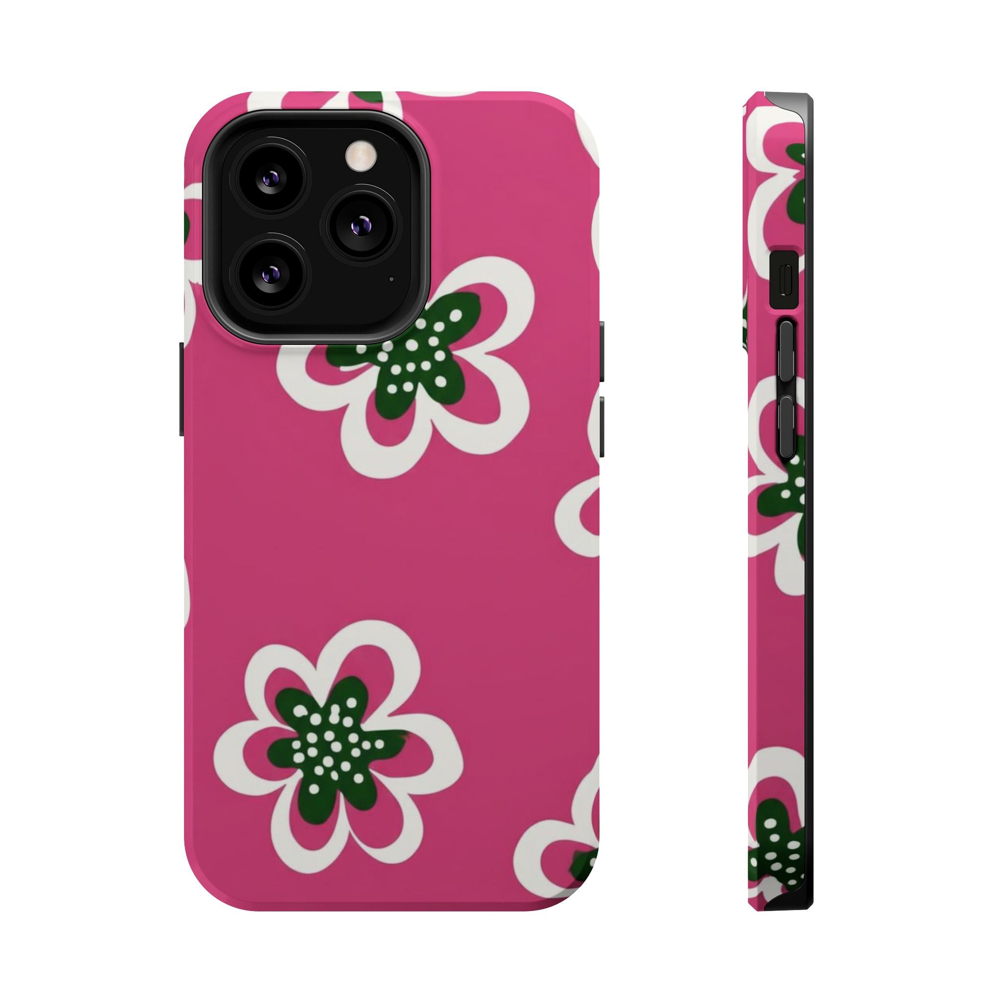 Floral Pink Magnetic Impact-Resistant Phone Case