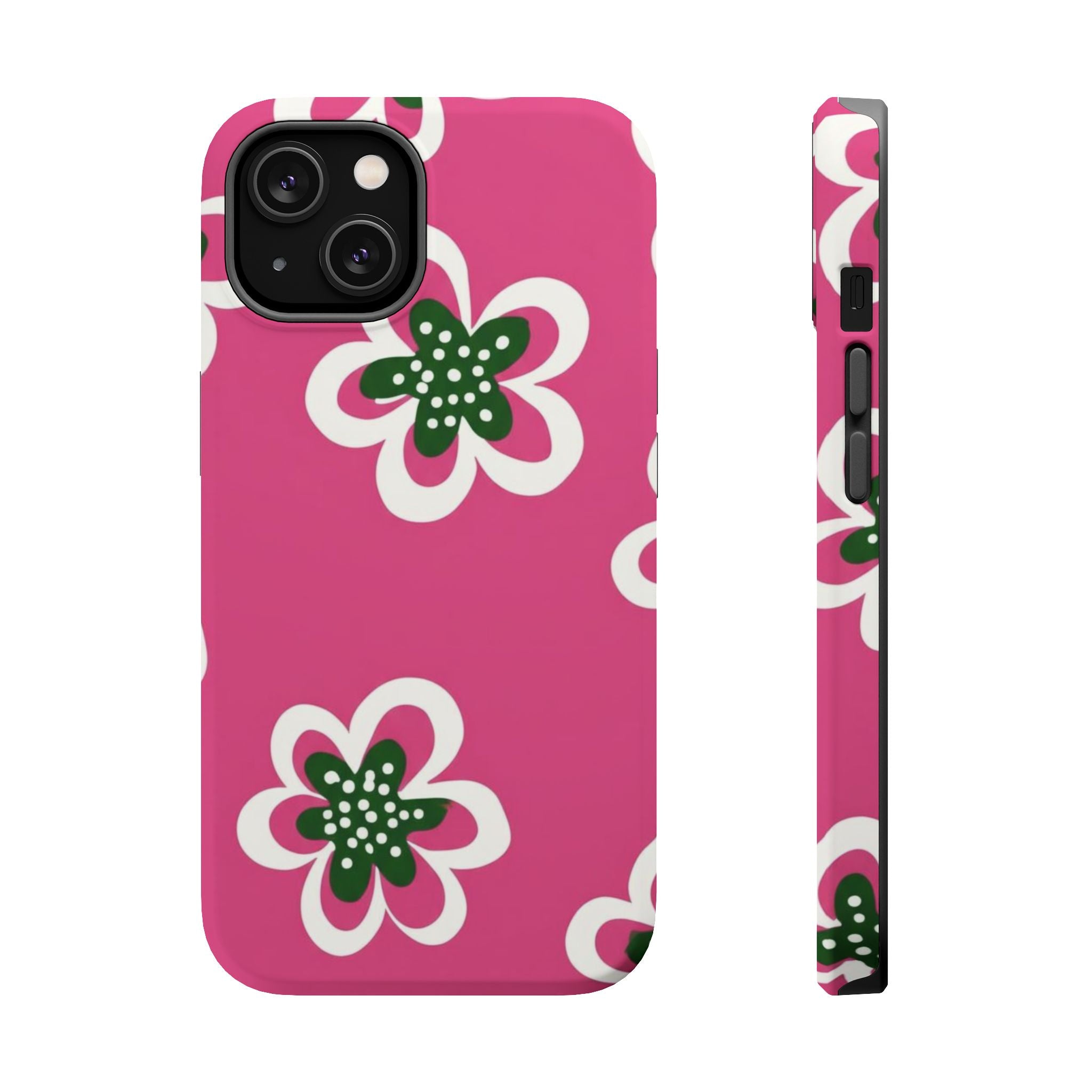 Floral Pink Magnetic Impact-Resistant Phone Case