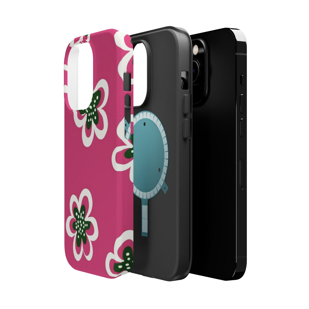 Floral Pink Magnetic Impact-Resistant Phone Case