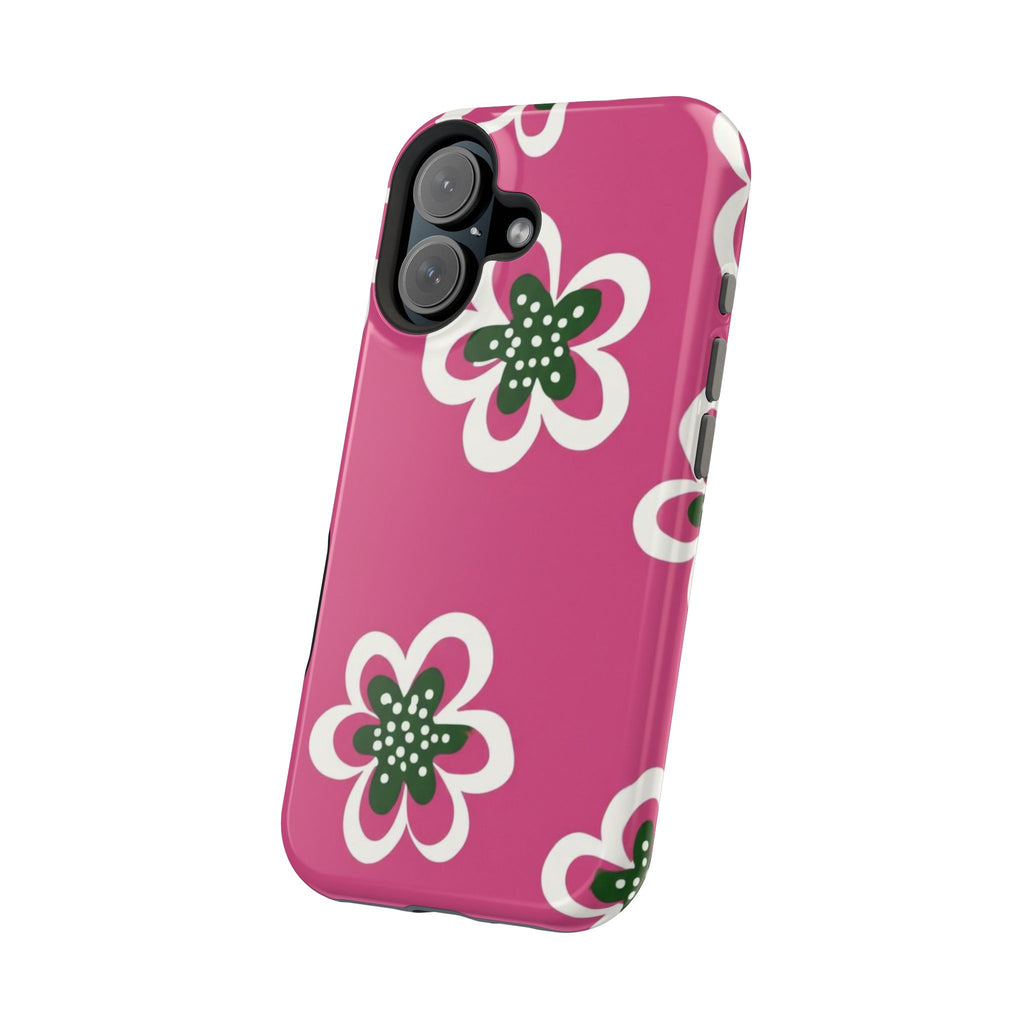 Floral Pink Magnetic Impact-Resistant Phone Case
