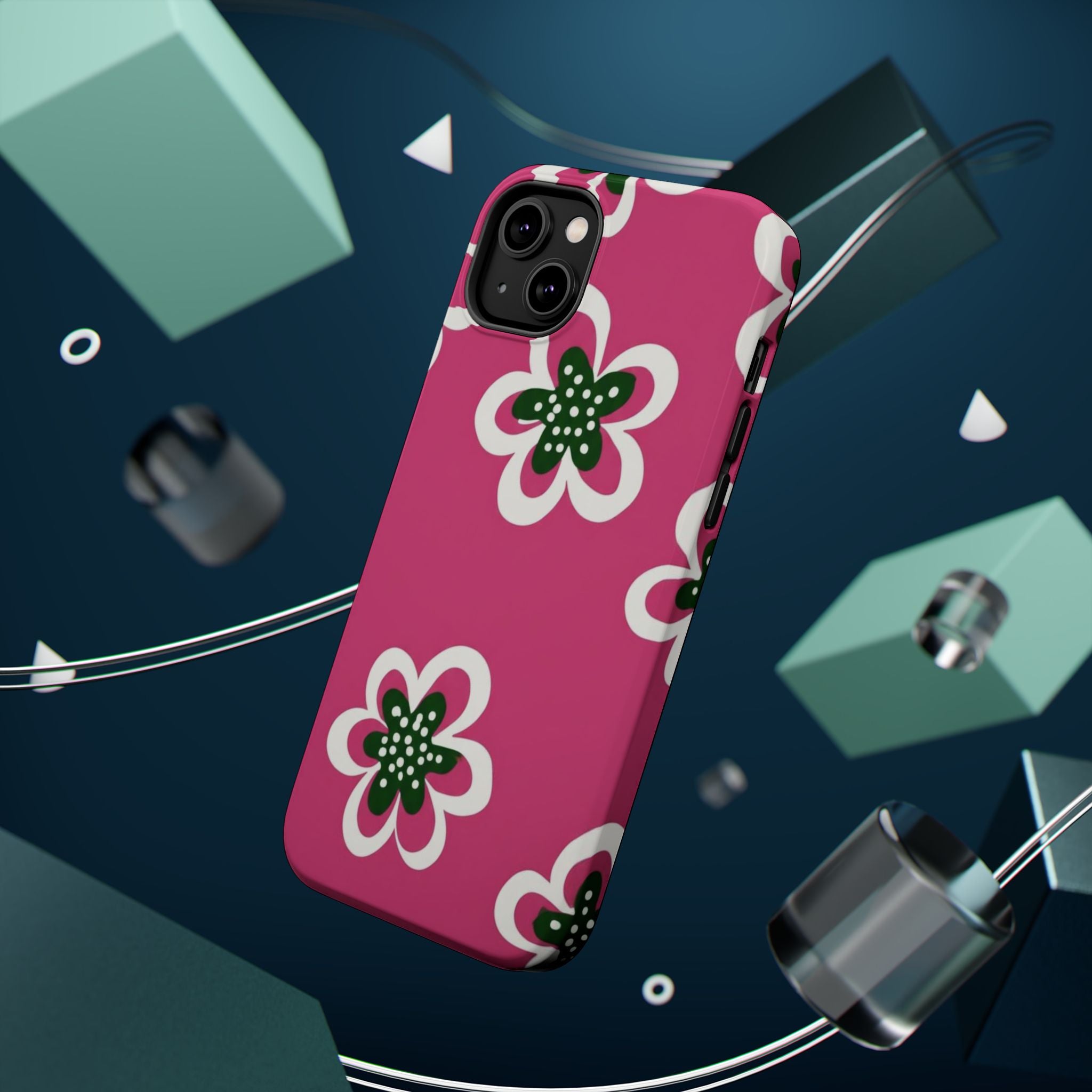 Floral Pink Magnetic Impact-Resistant Phone Case