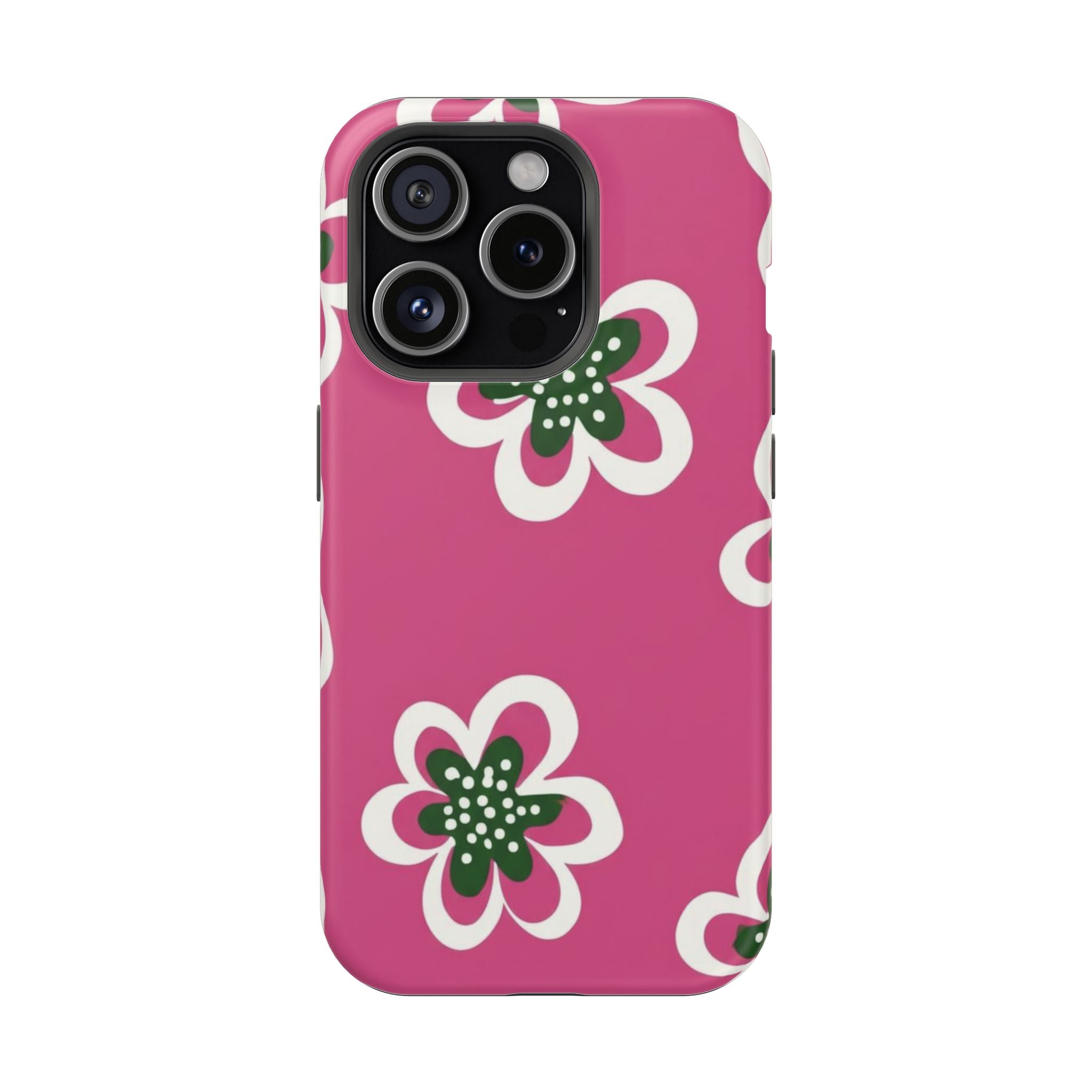 Floral Pink Magnetic Impact-Resistant Phone Case