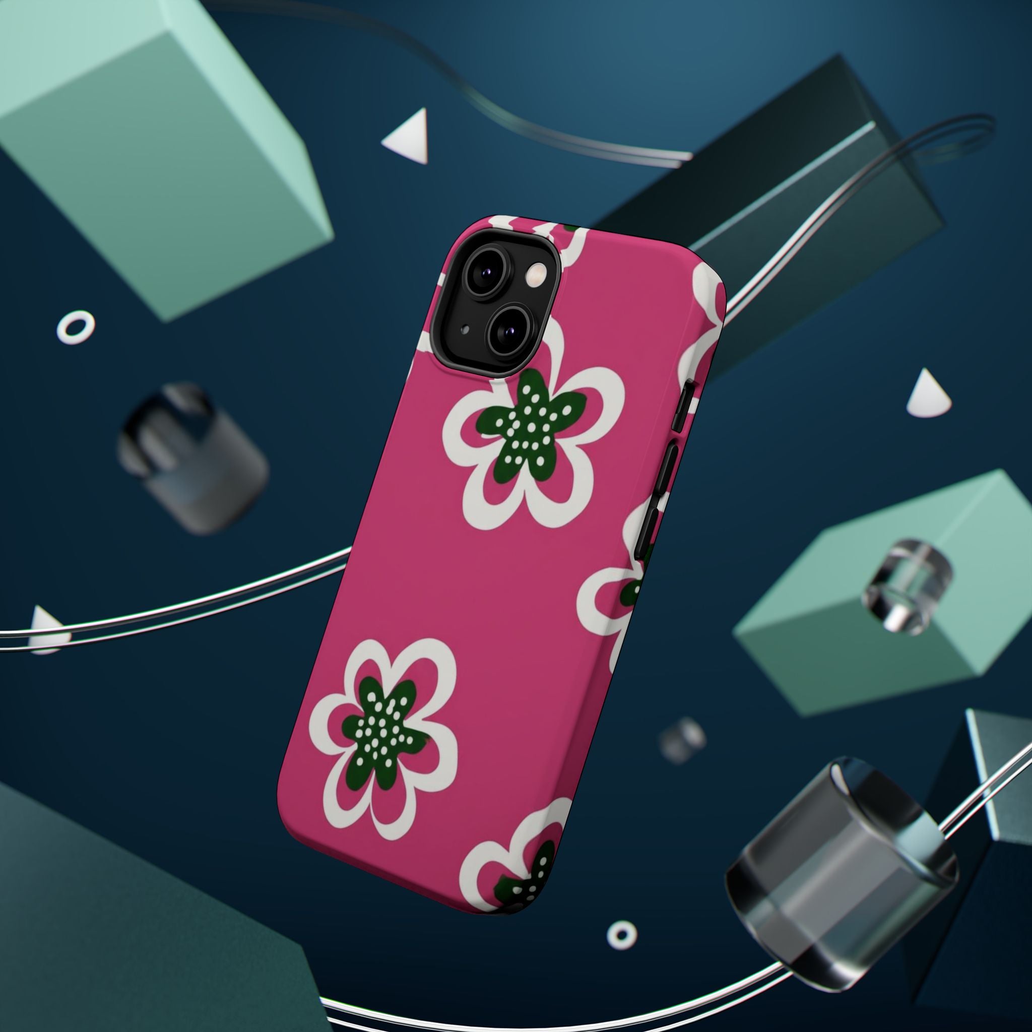 Floral Pink Magnetic Impact-Resistant Phone Case