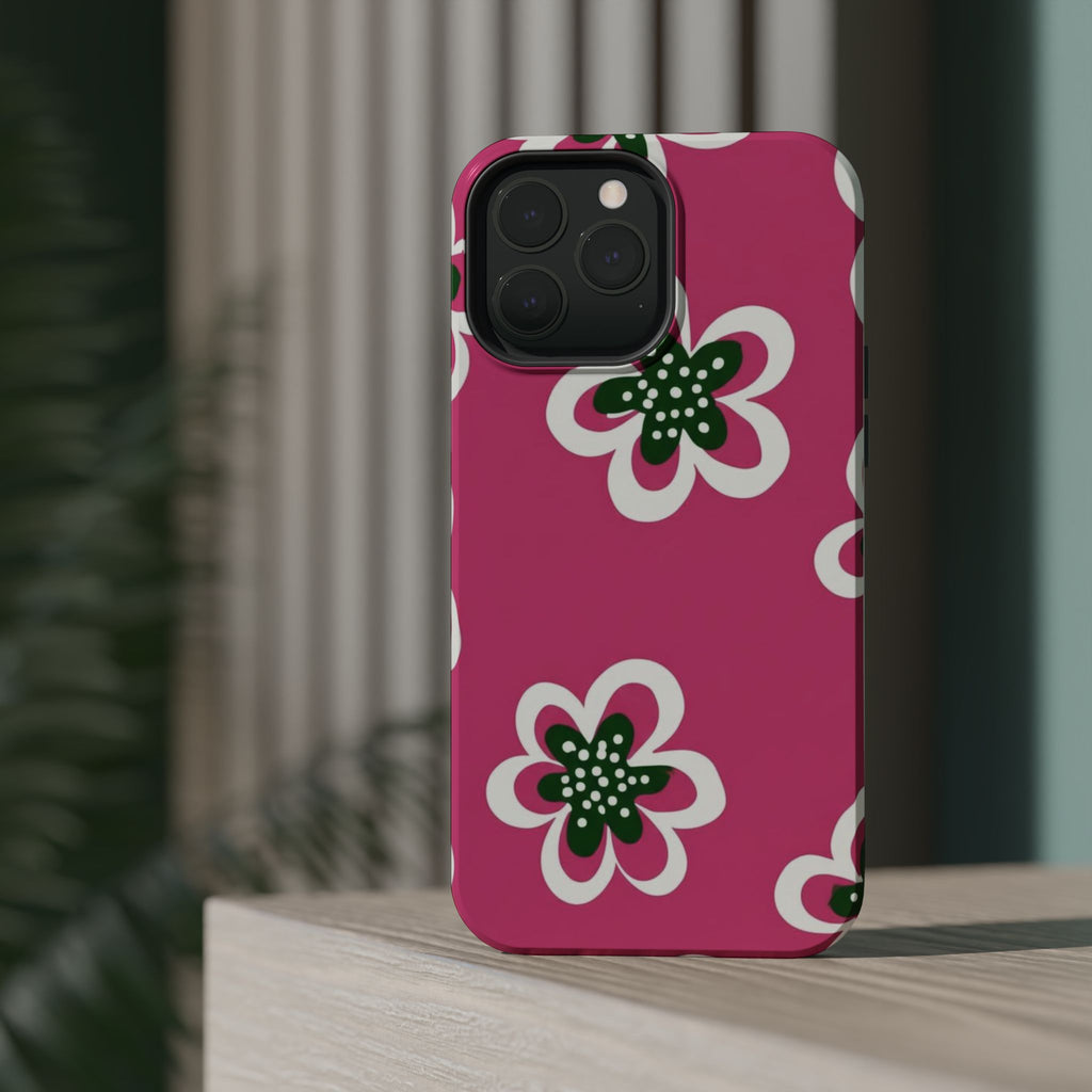 Floral Pink Magnetic Impact-Resistant Phone Case