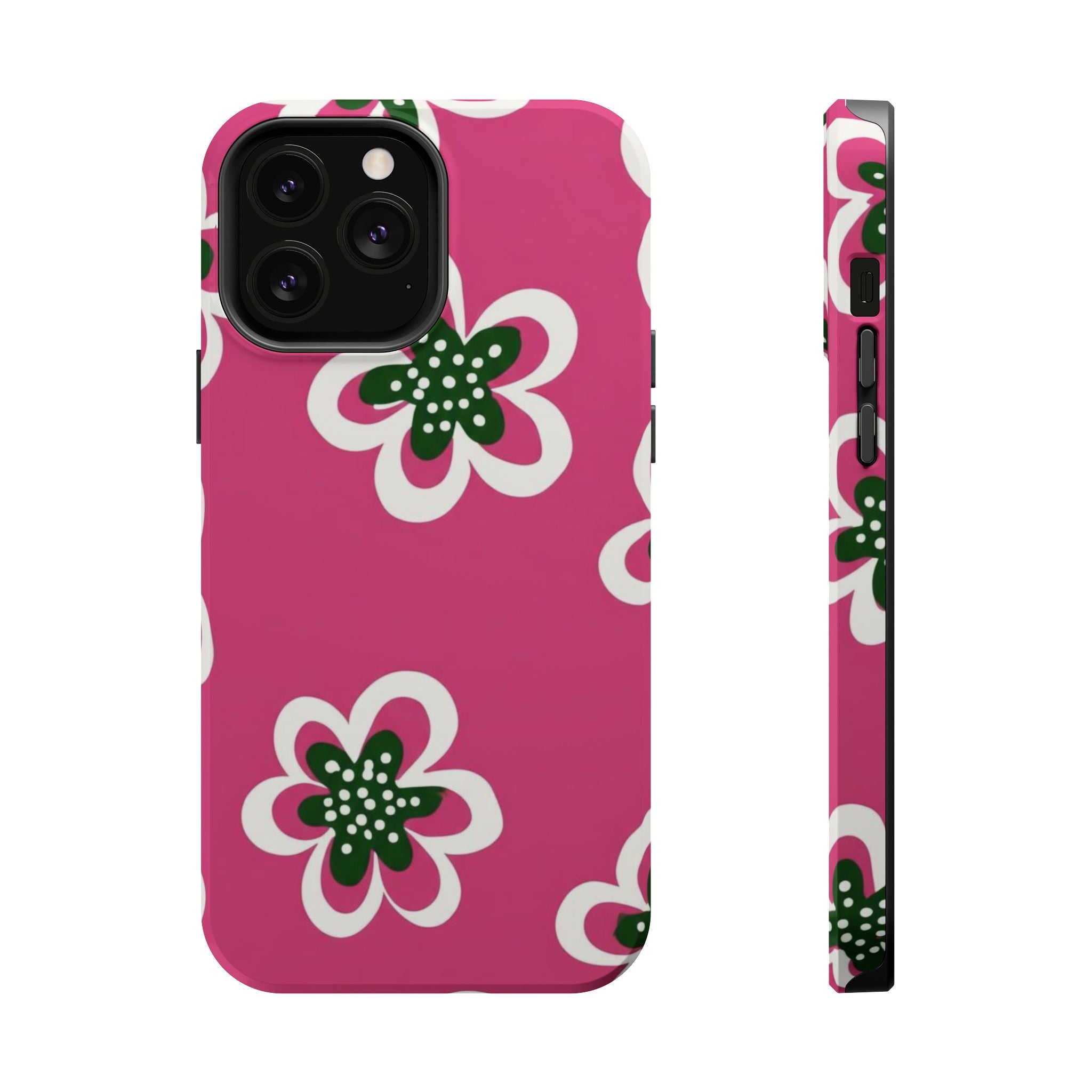 Floral Pink Magnetic Impact-Resistant Phone Case