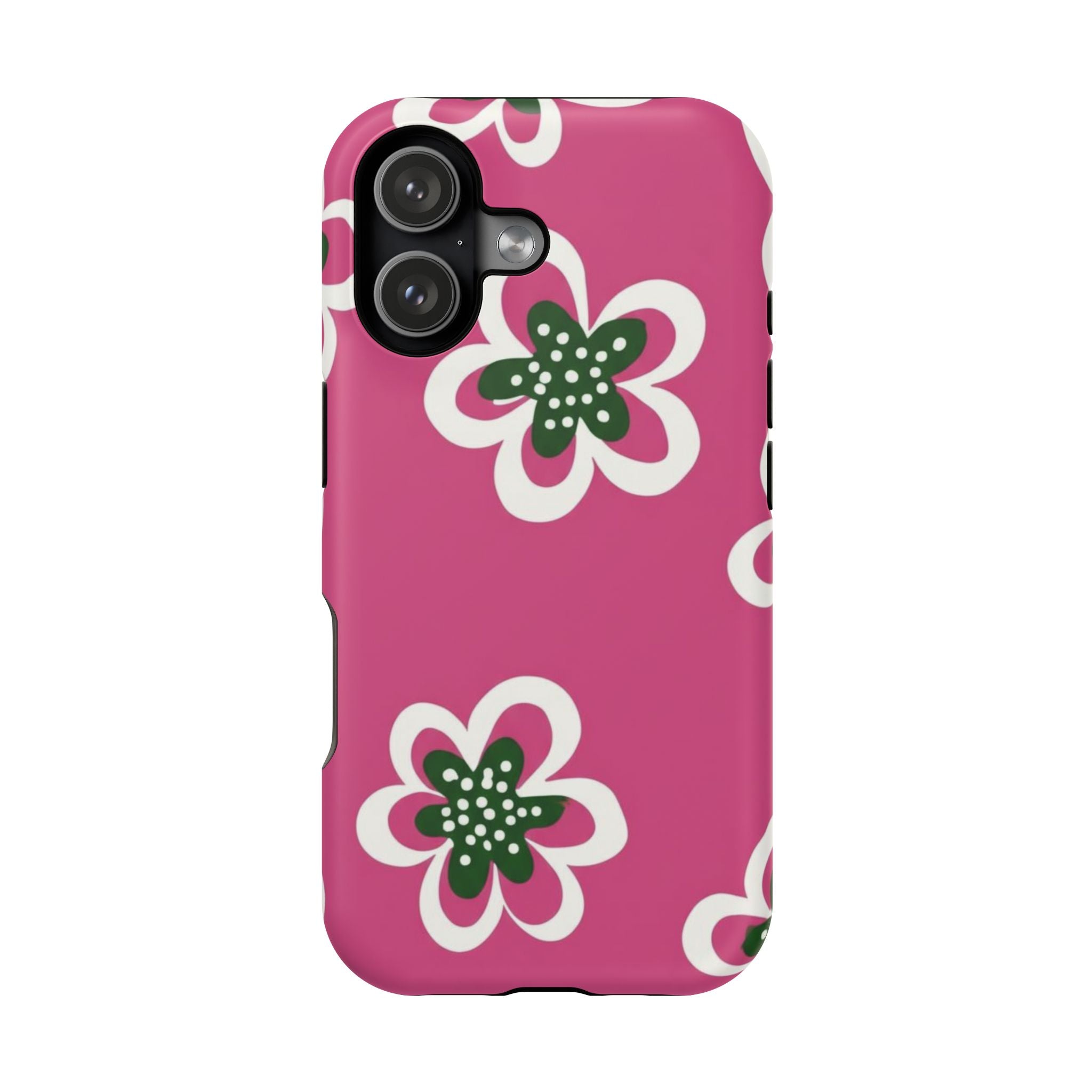 Floral Pink Magnetic Impact-Resistant Phone Case