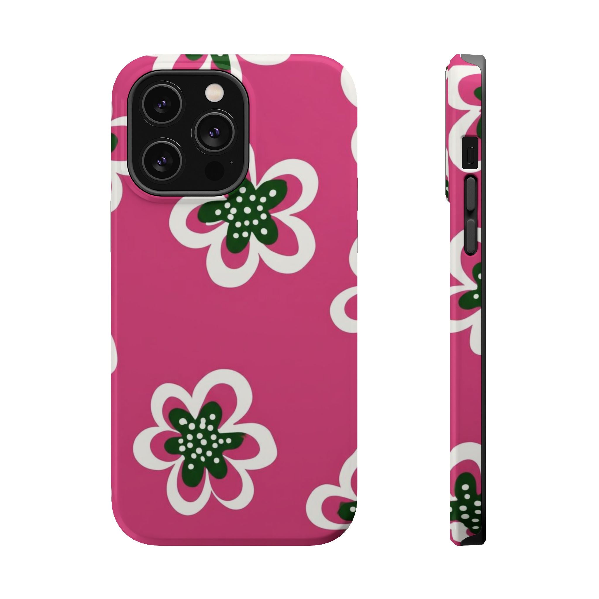 Floral Pink Magnetic Impact-Resistant Phone Case