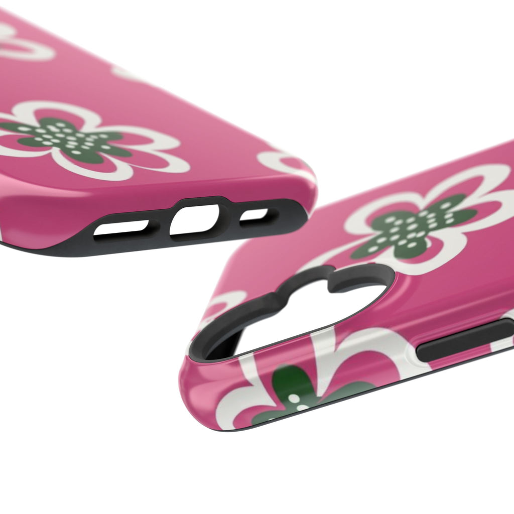 Floral Pink Magnetic Impact-Resistant Phone Case