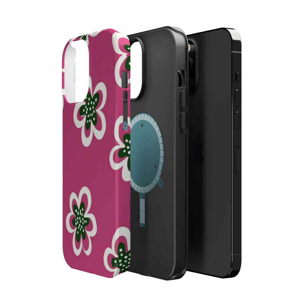 Floral Pink Magnetic Impact-Resistant Phone Case