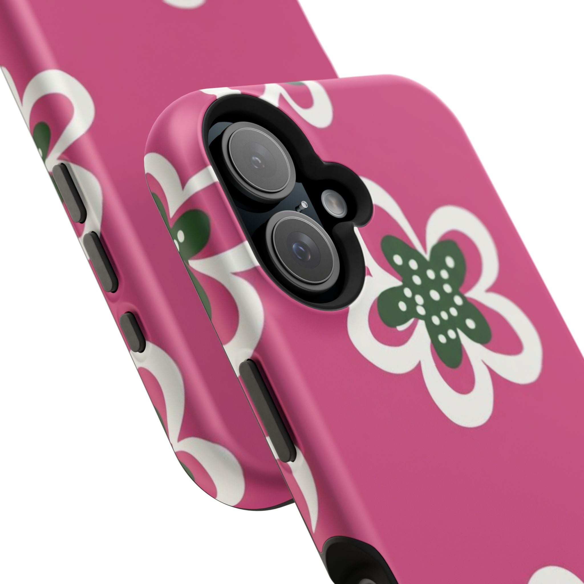 Floral Pink Magnetic Impact-Resistant Phone Case