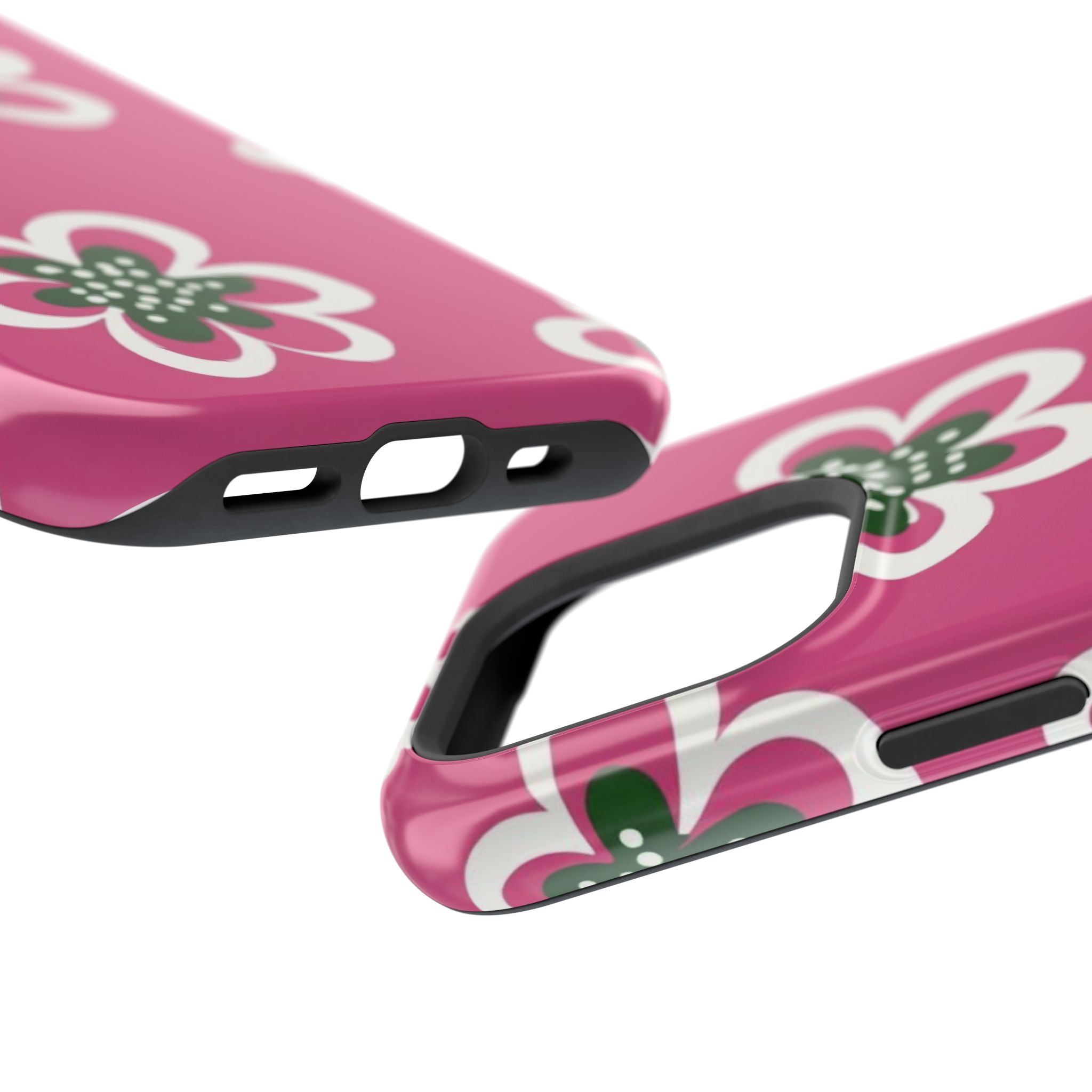 Floral Pink Magnetic Impact-Resistant Phone Case