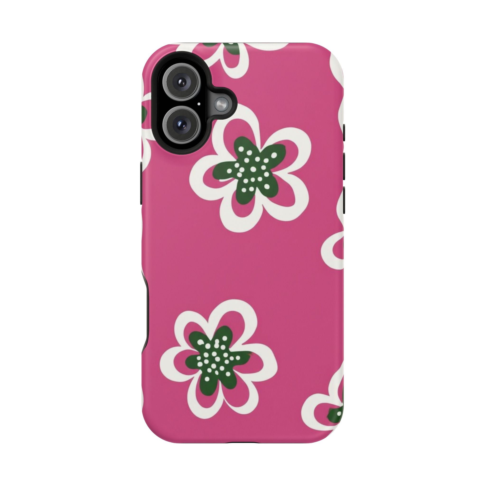 Floral Pink Magnetic Impact-Resistant Phone Case