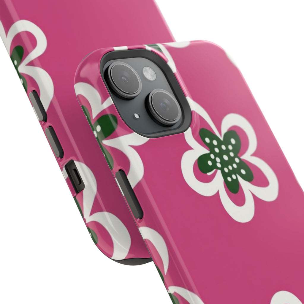 Floral Pink Magnetic Impact-Resistant Phone Case