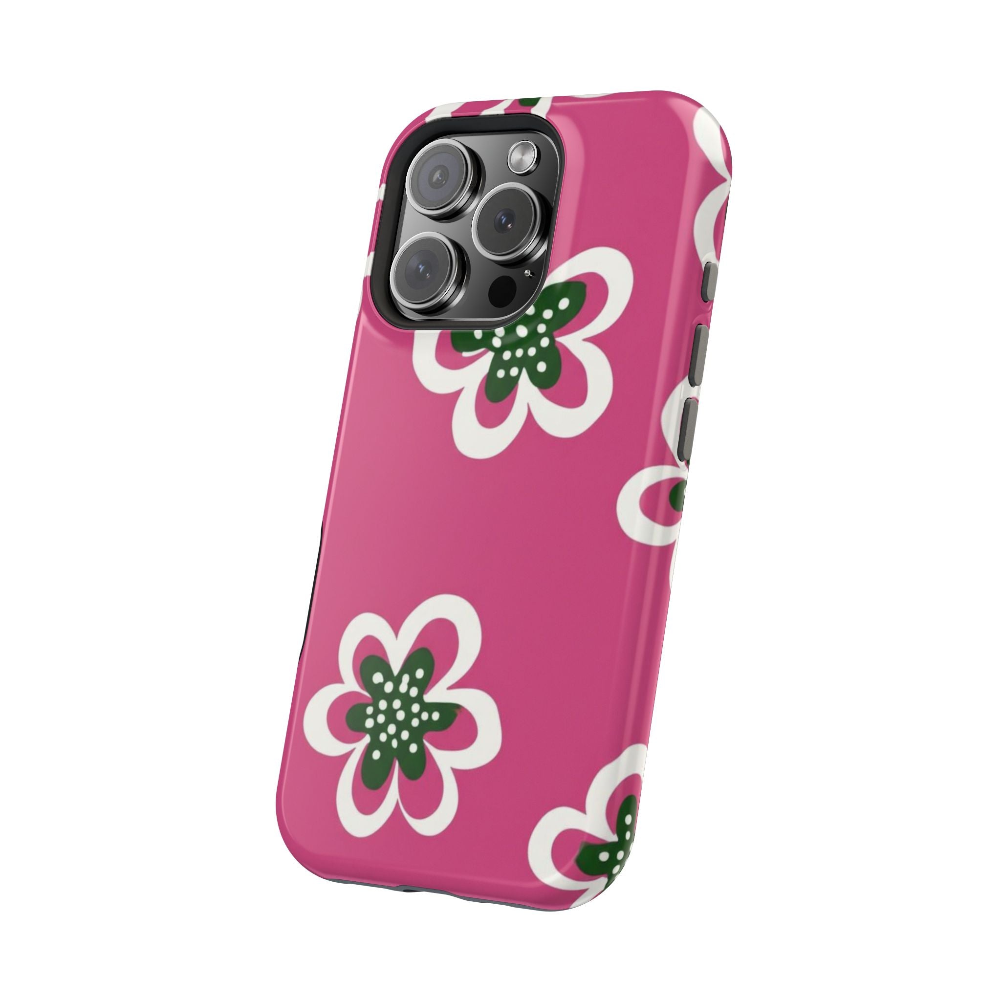 Floral Pink Magnetic Impact-Resistant Phone Case