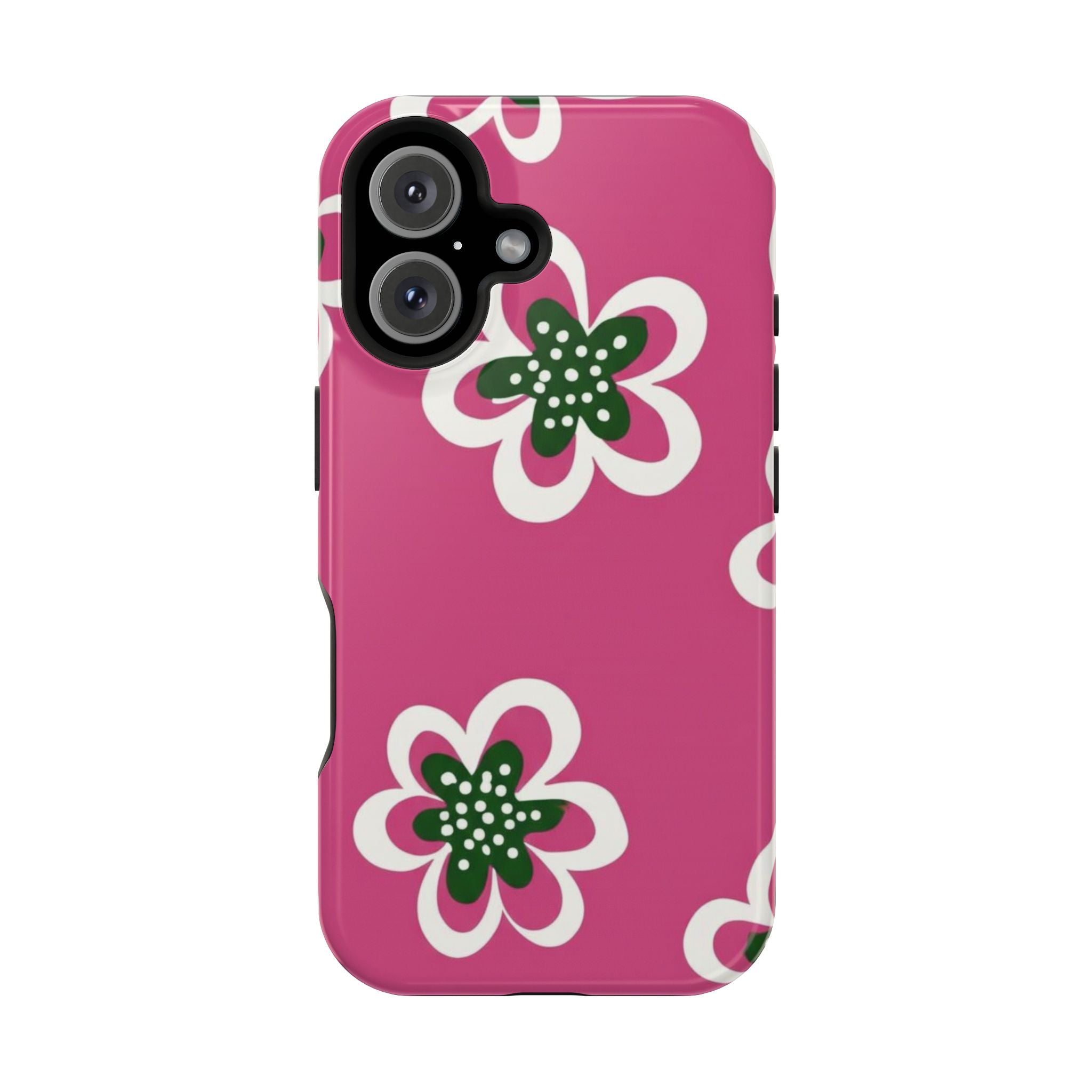 Floral Pink Magnetic Impact-Resistant Phone Case