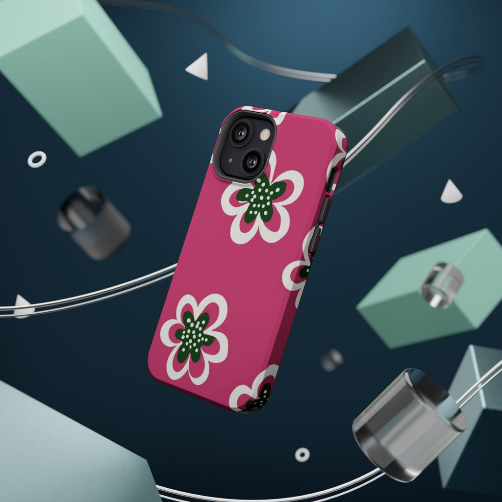 Floral Pink Magnetic Impact-Resistant Phone Case