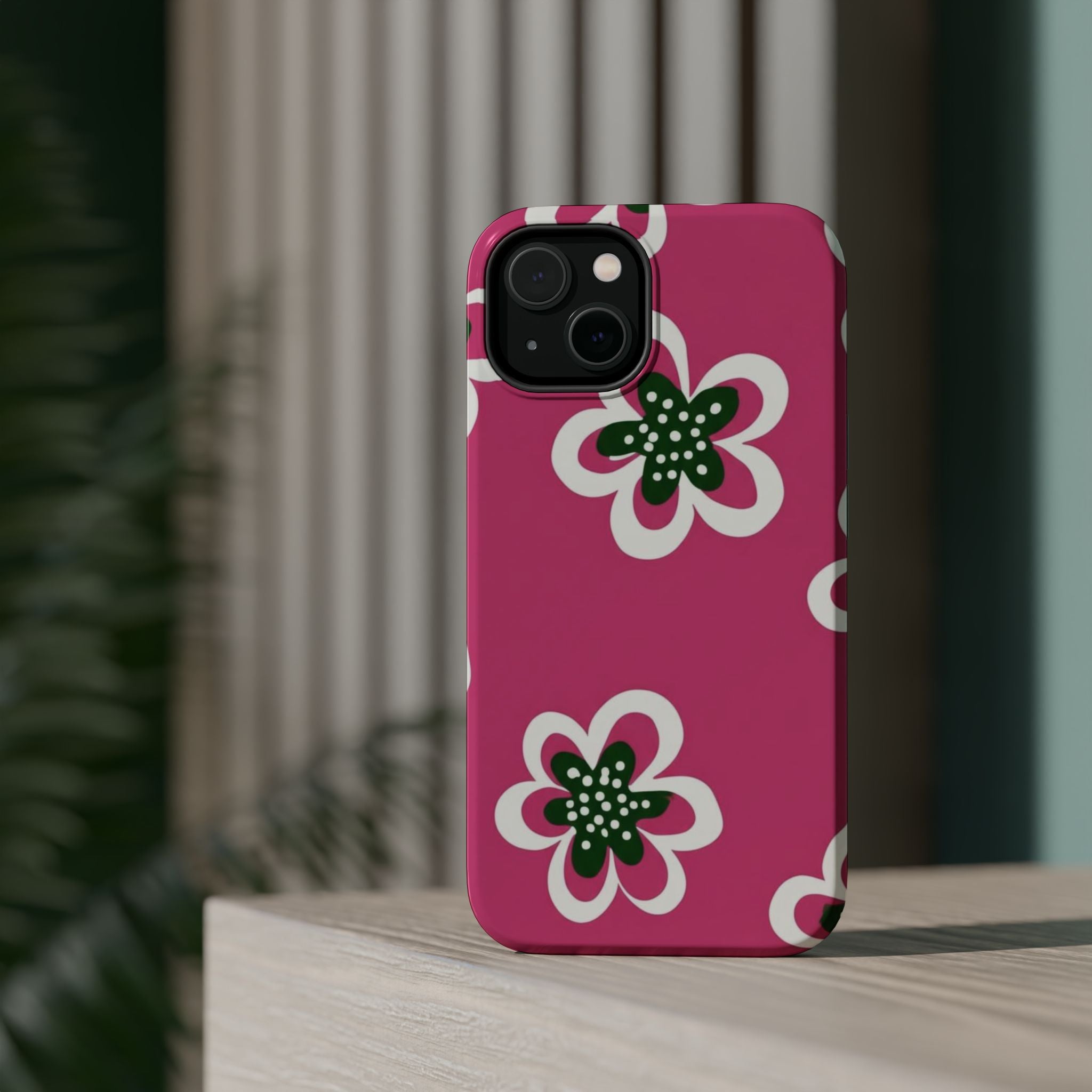 Floral Pink Magnetic Impact-Resistant Phone Case